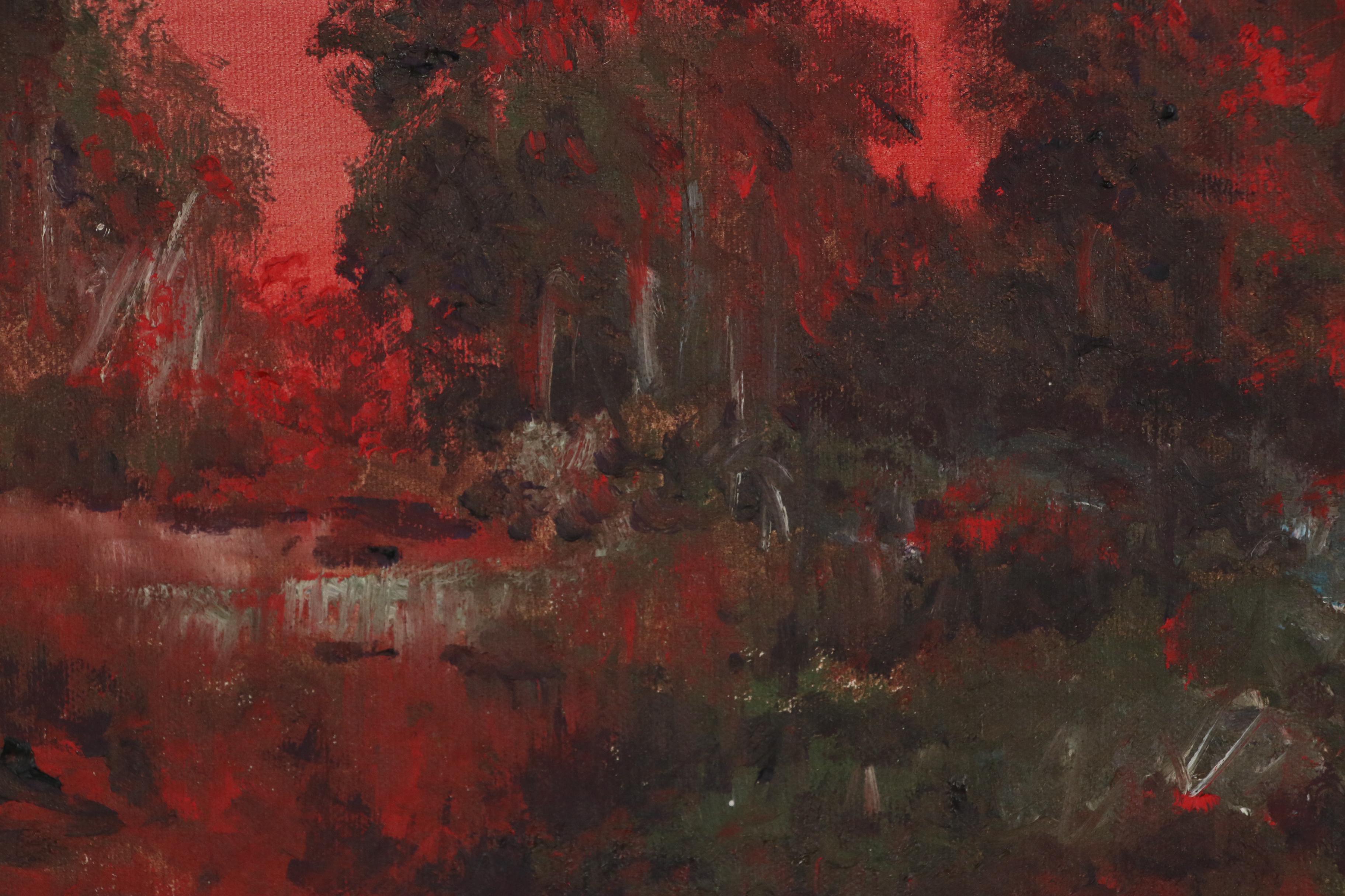 Joe Splendora Landscape Oil Painting, Late 20th Century