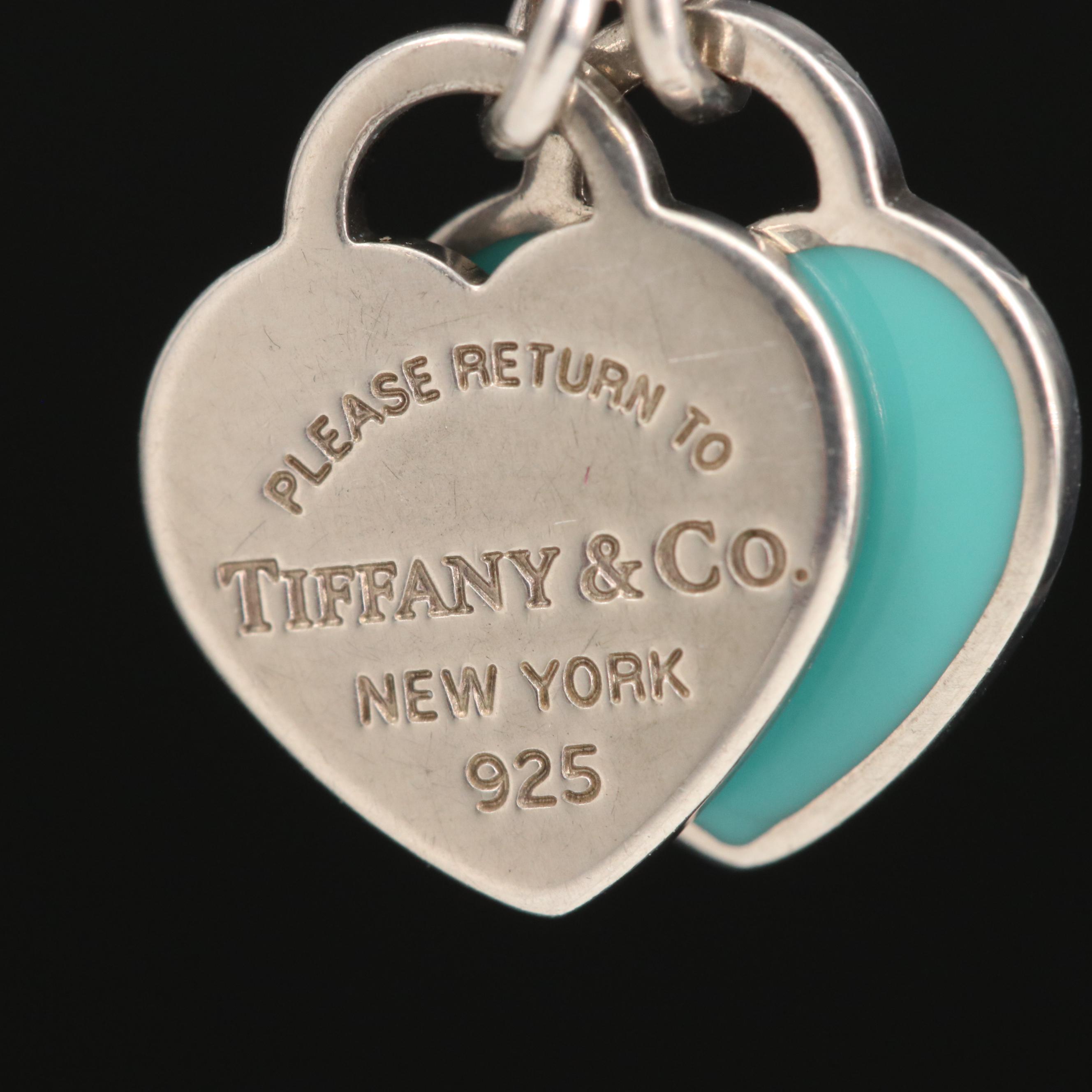 Tiffany & Co. "Return to Tiffany" Mini Double Heart Tag Pendant Necklace
