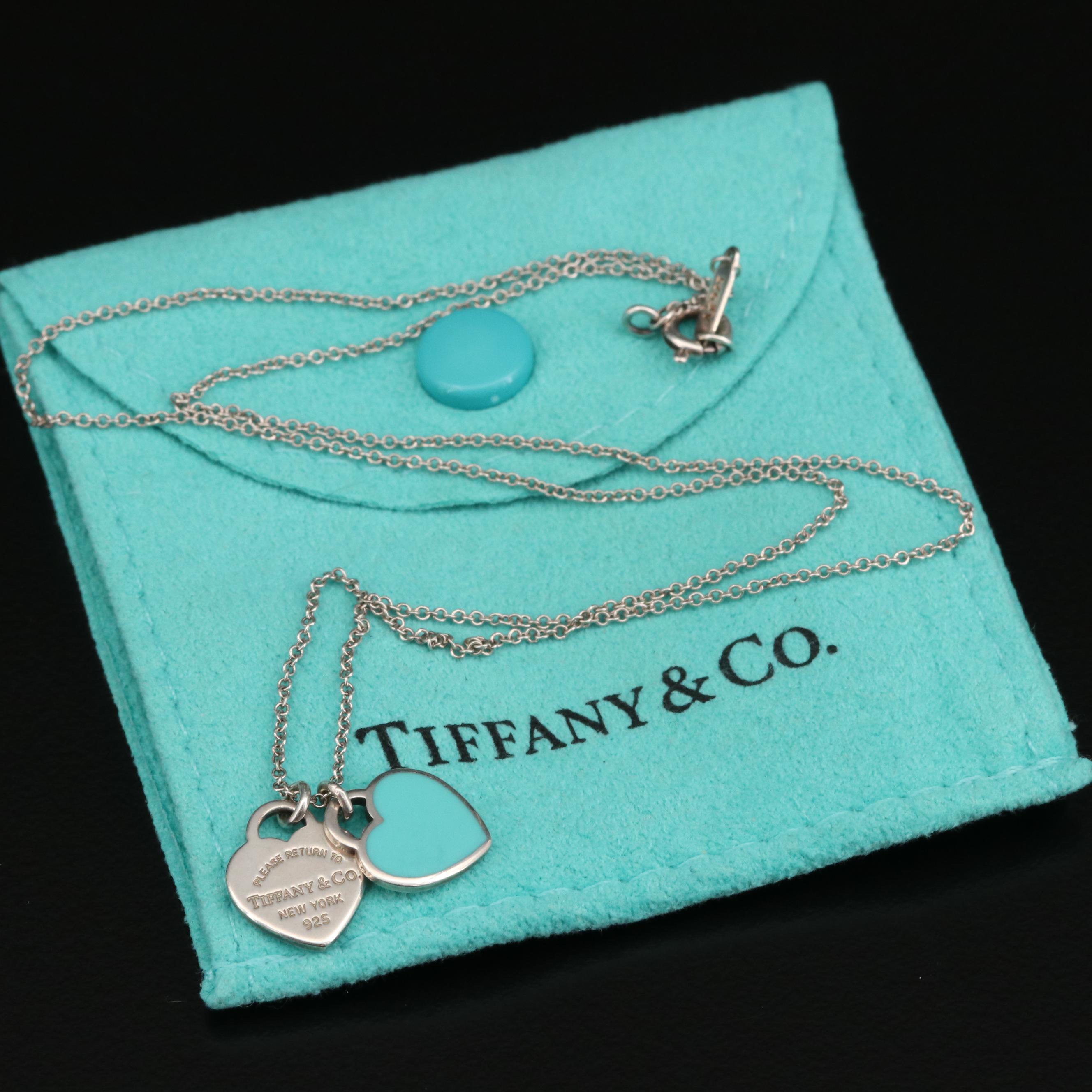 Tiffany & Co. "Return to Tiffany" Mini Double Heart Tag Pendant Necklace