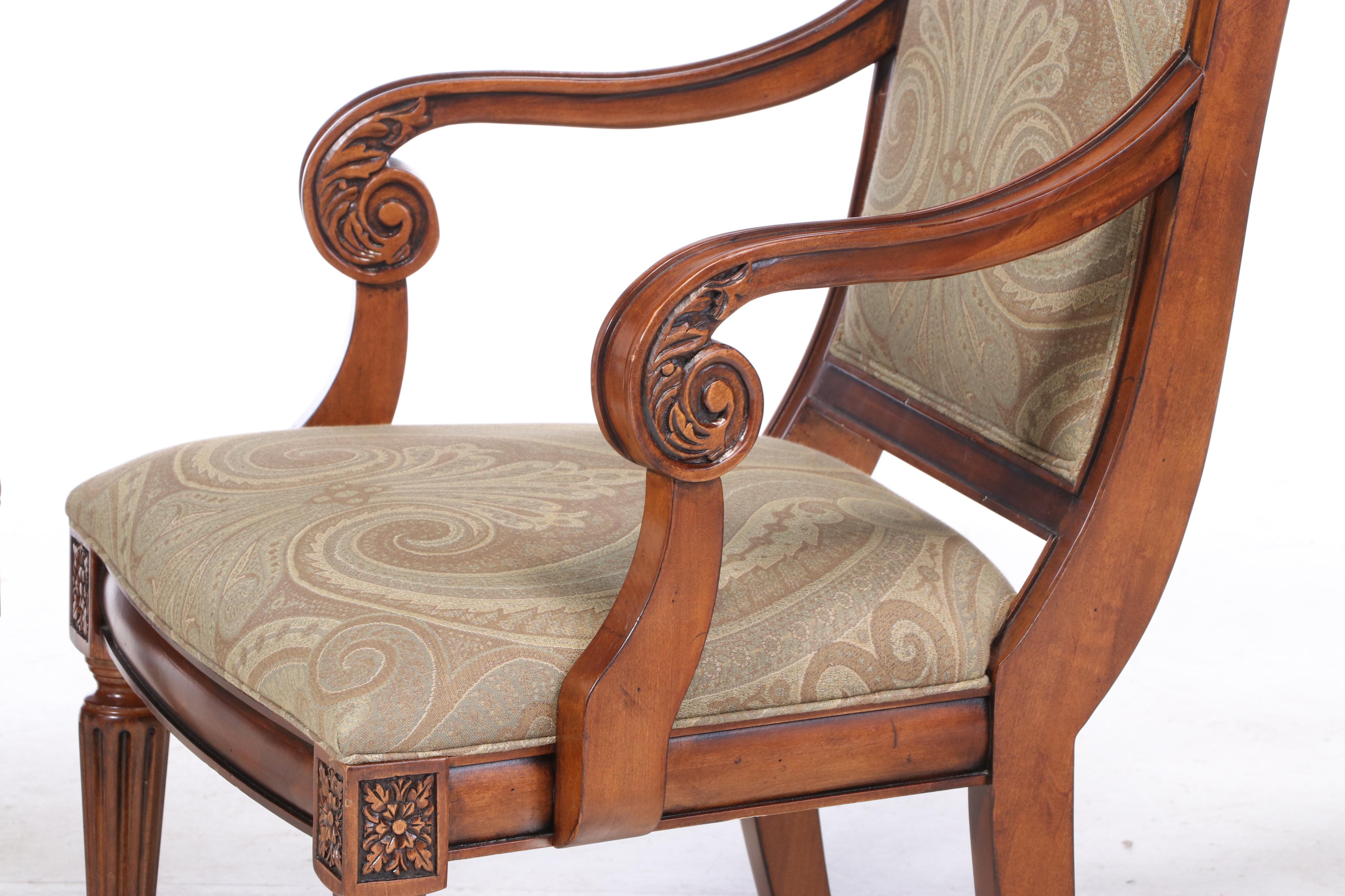 Ethan Allen "Goodwin" Dining Table and Eight "Adison" Chairs