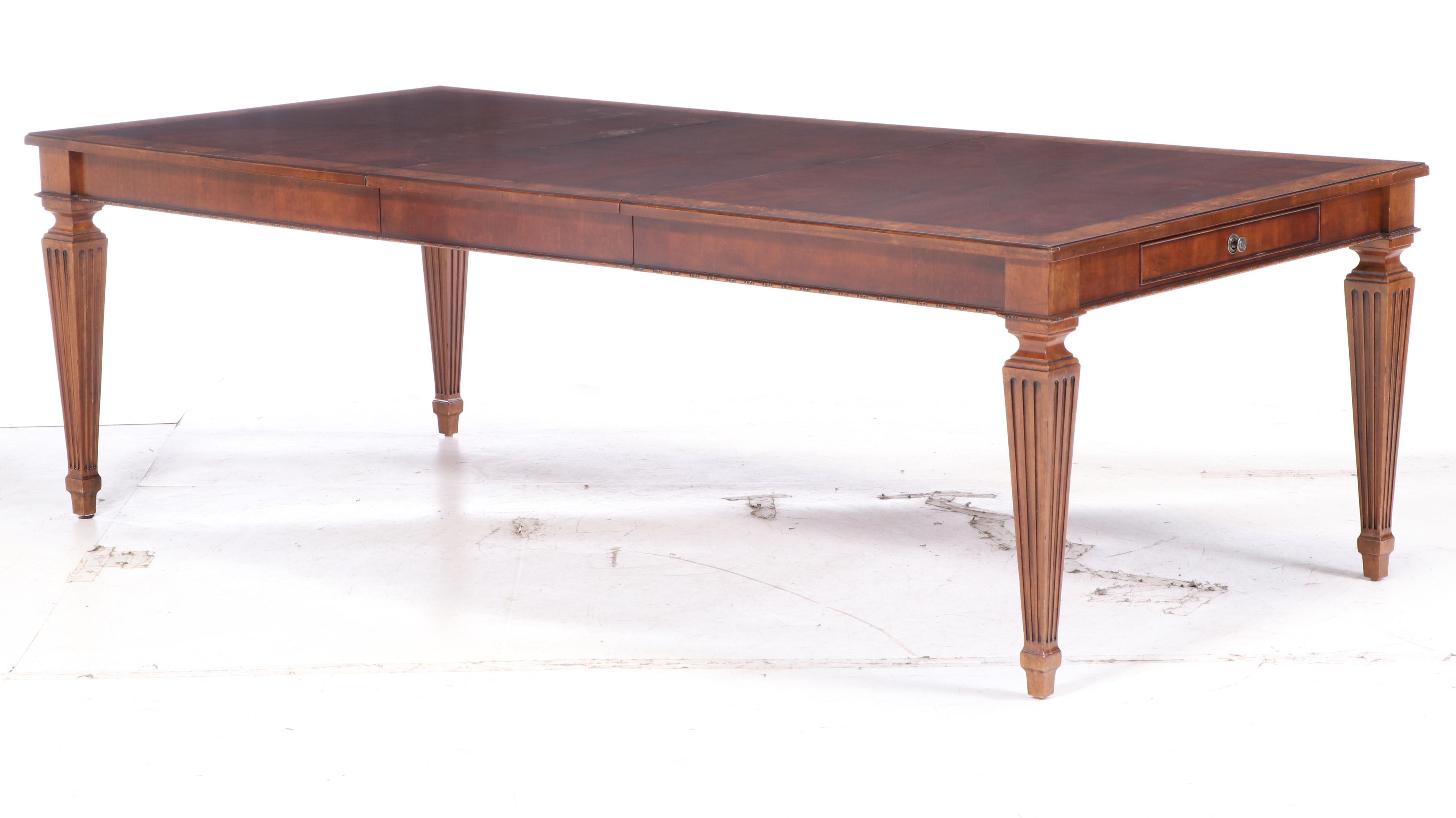 Ethan Allen "Goodwin" Dining Table and Eight "Adison" Chairs