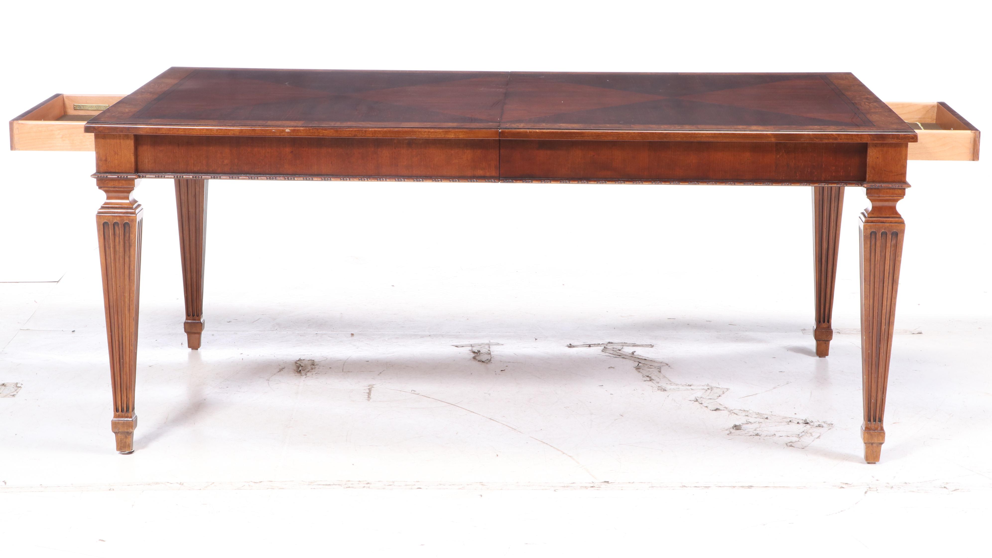 Ethan Allen "Goodwin" Dining Table and Eight "Adison" Chairs