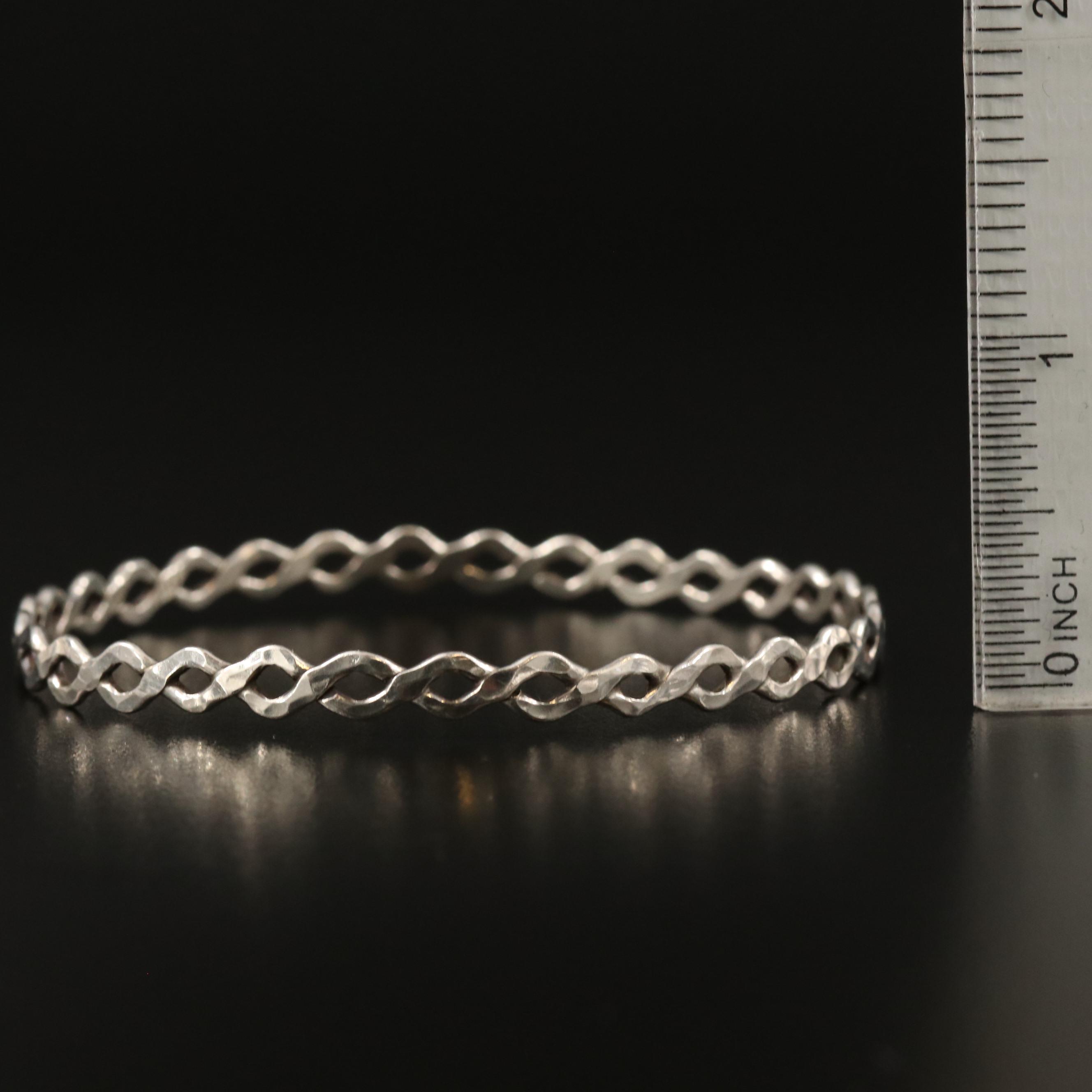 Bangle Bracelets Including Sterling, Wave, Criss Crossed and Twisted