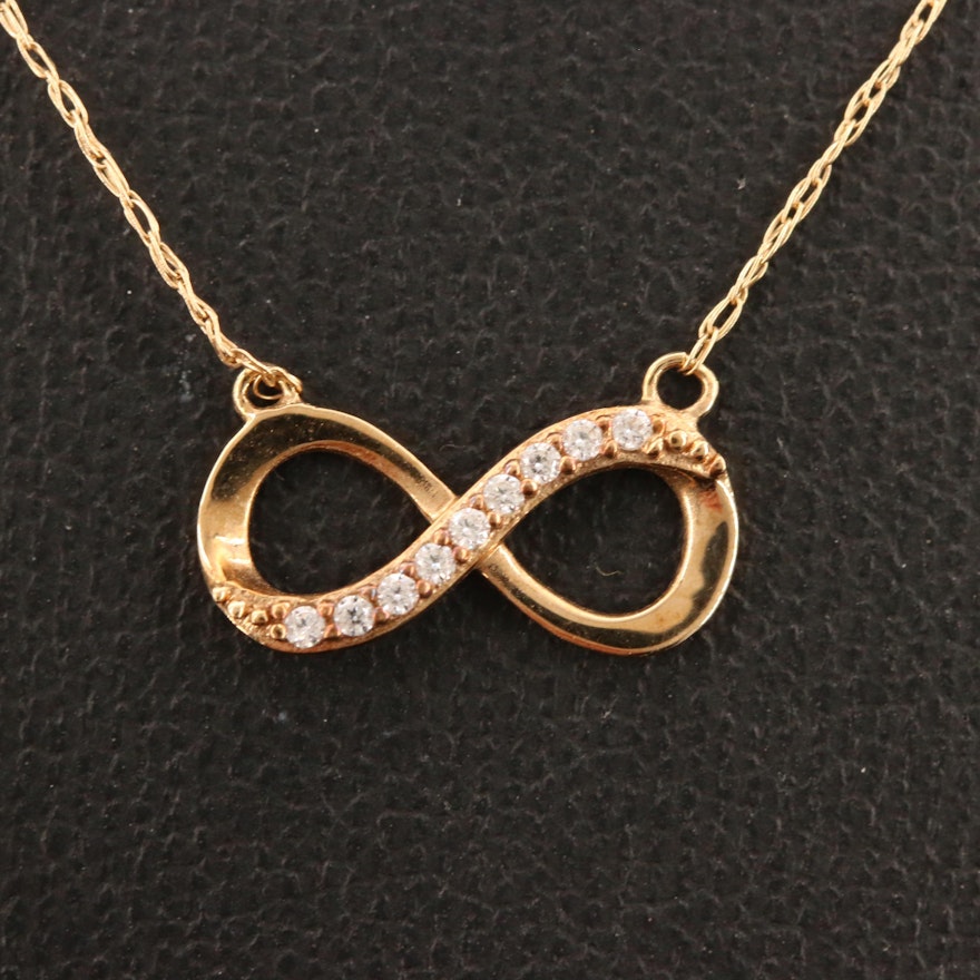 10K Cubic Zirconia Infinity Necklace