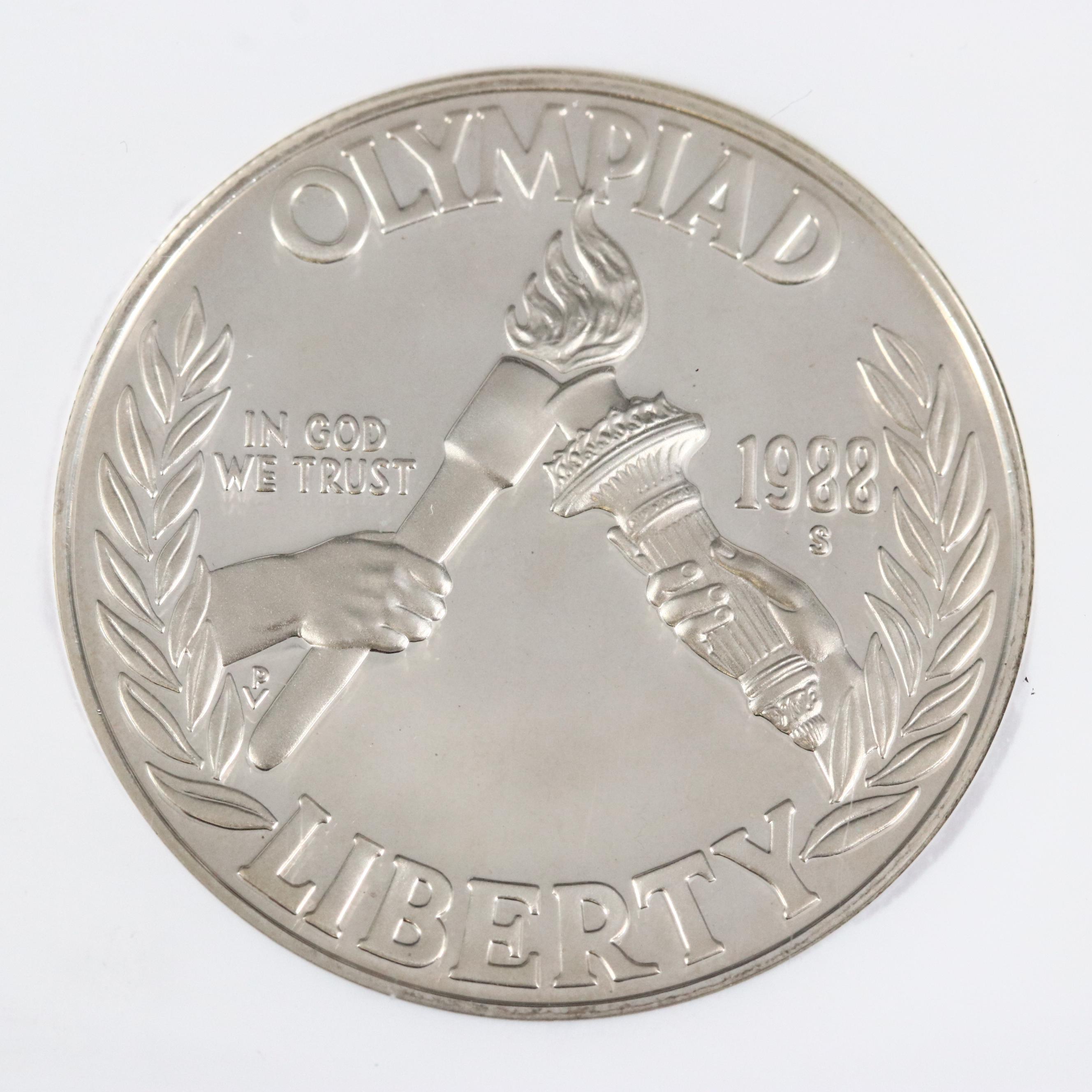 NGC Graded PF69 Ultra Cameo 1988 Olympic Commemorative Silver Dollar