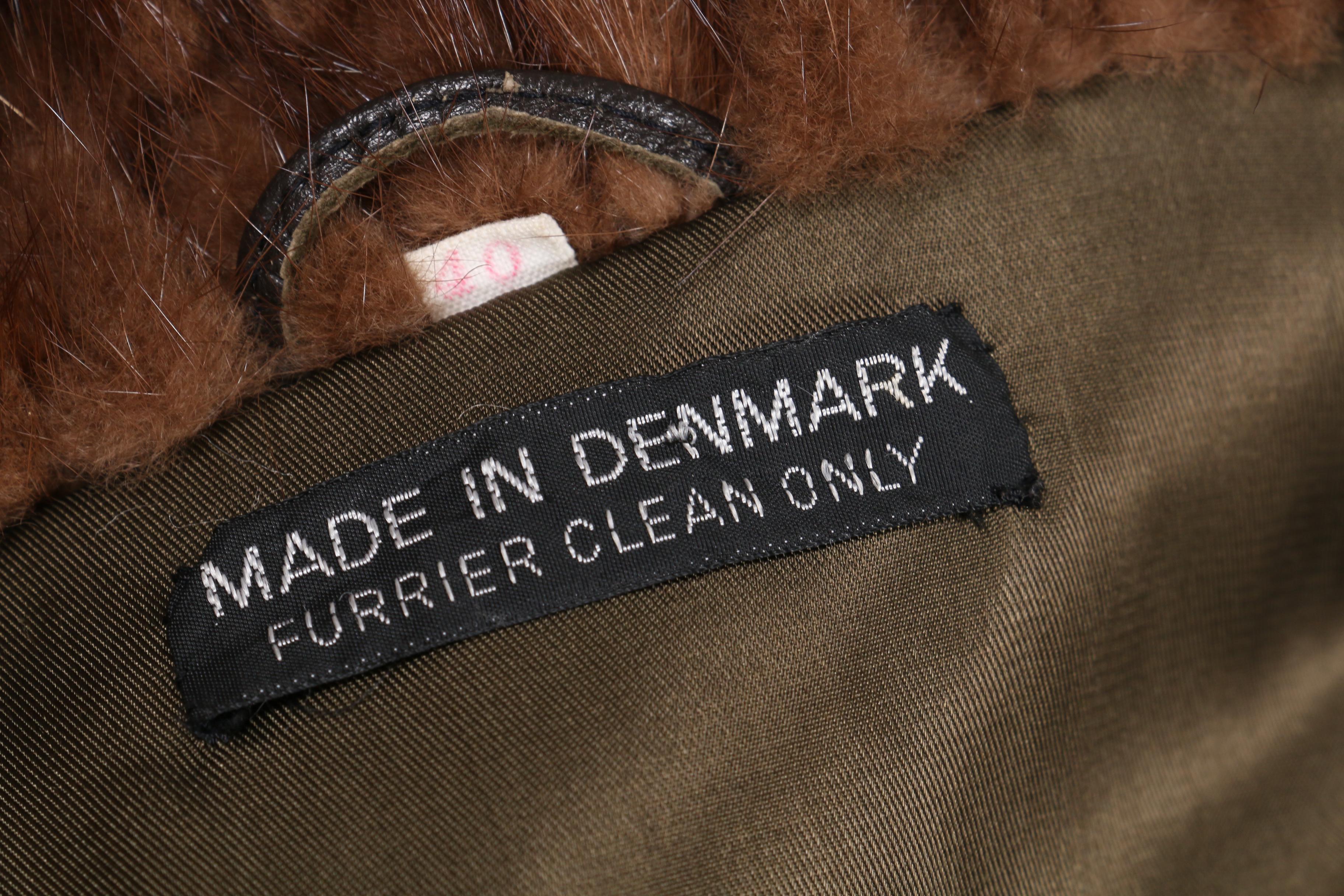 Levinsky Design Copenhagen Chevron Mink Fur and Leather Removable Sleeve Jacket