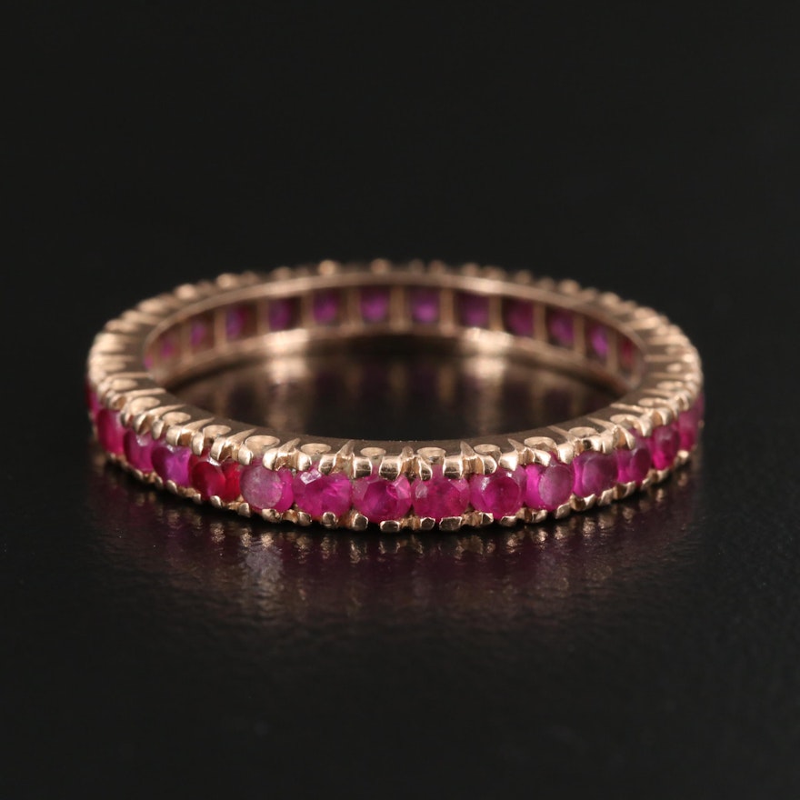 14K Rose Gold Ruby Eternity Band