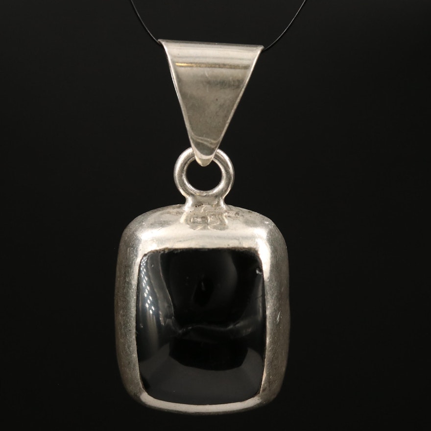Mexican Sterling Silver Glass Pendant