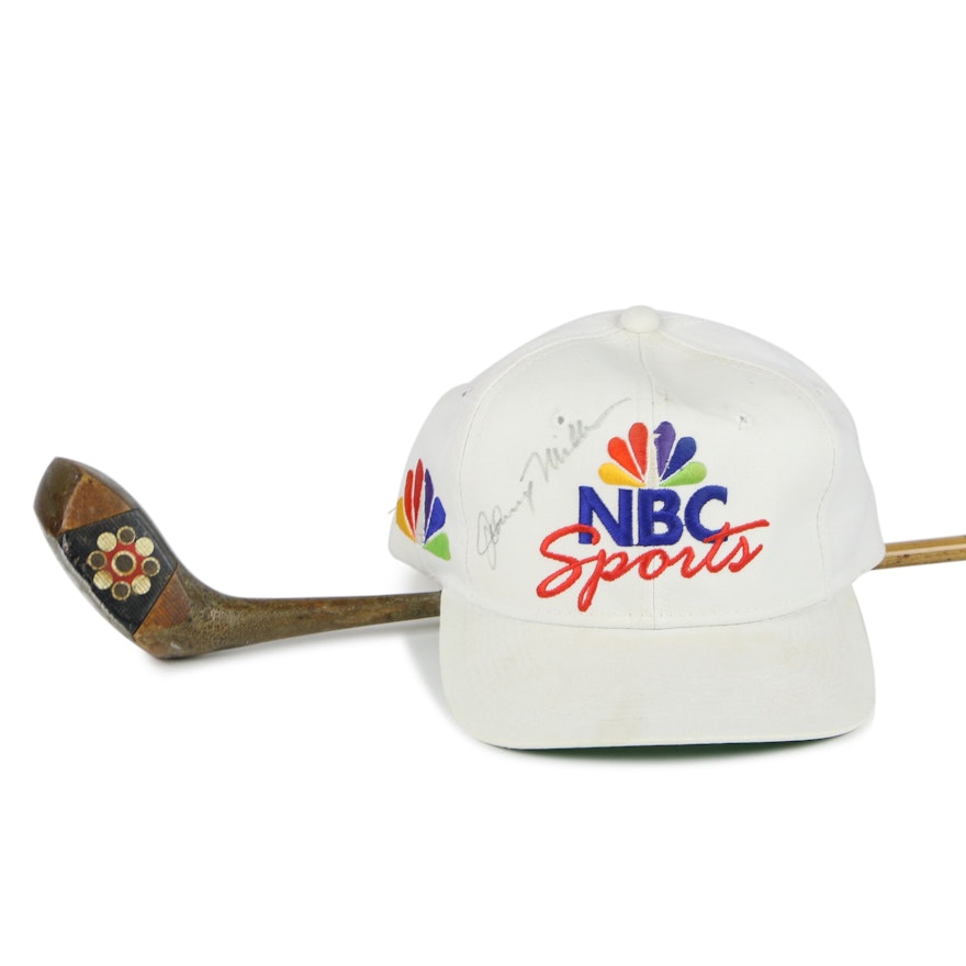 Johnny Miller Signed "NBC Sports" Hat and Gene Sarazen Endorsed Wilson Golf Club