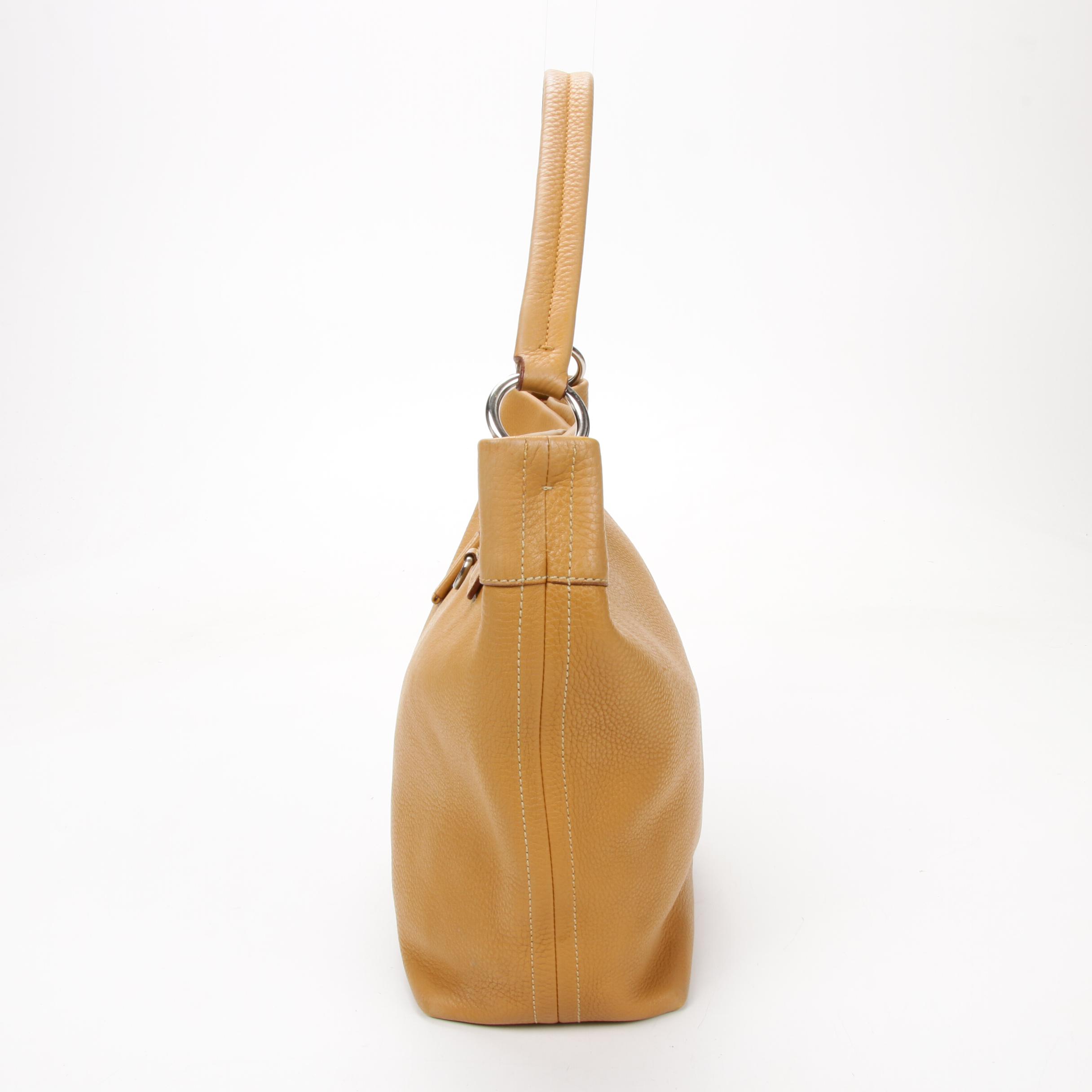 Prada Pebbled Leather Satchel Handbag