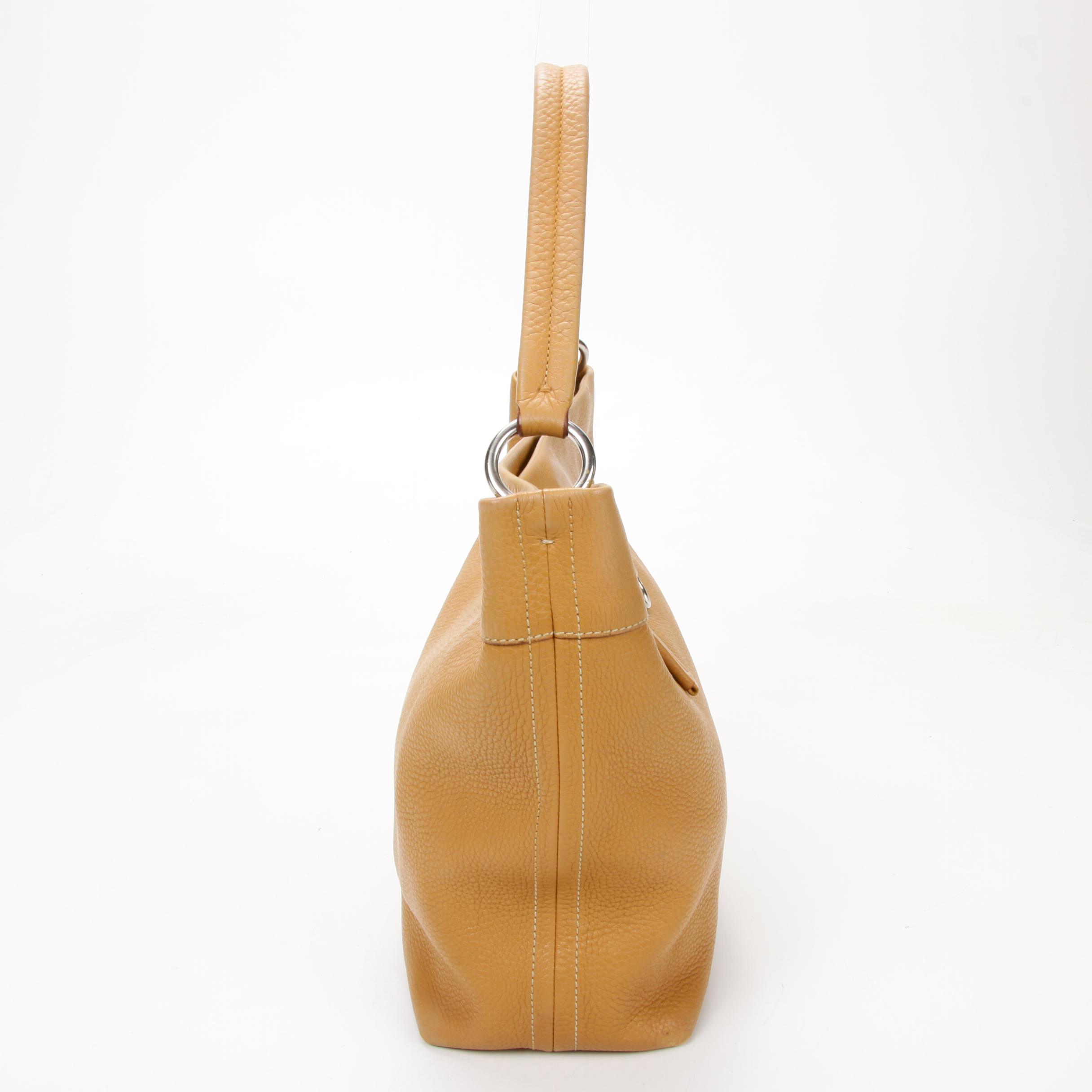 Prada Pebbled Leather Satchel Handbag