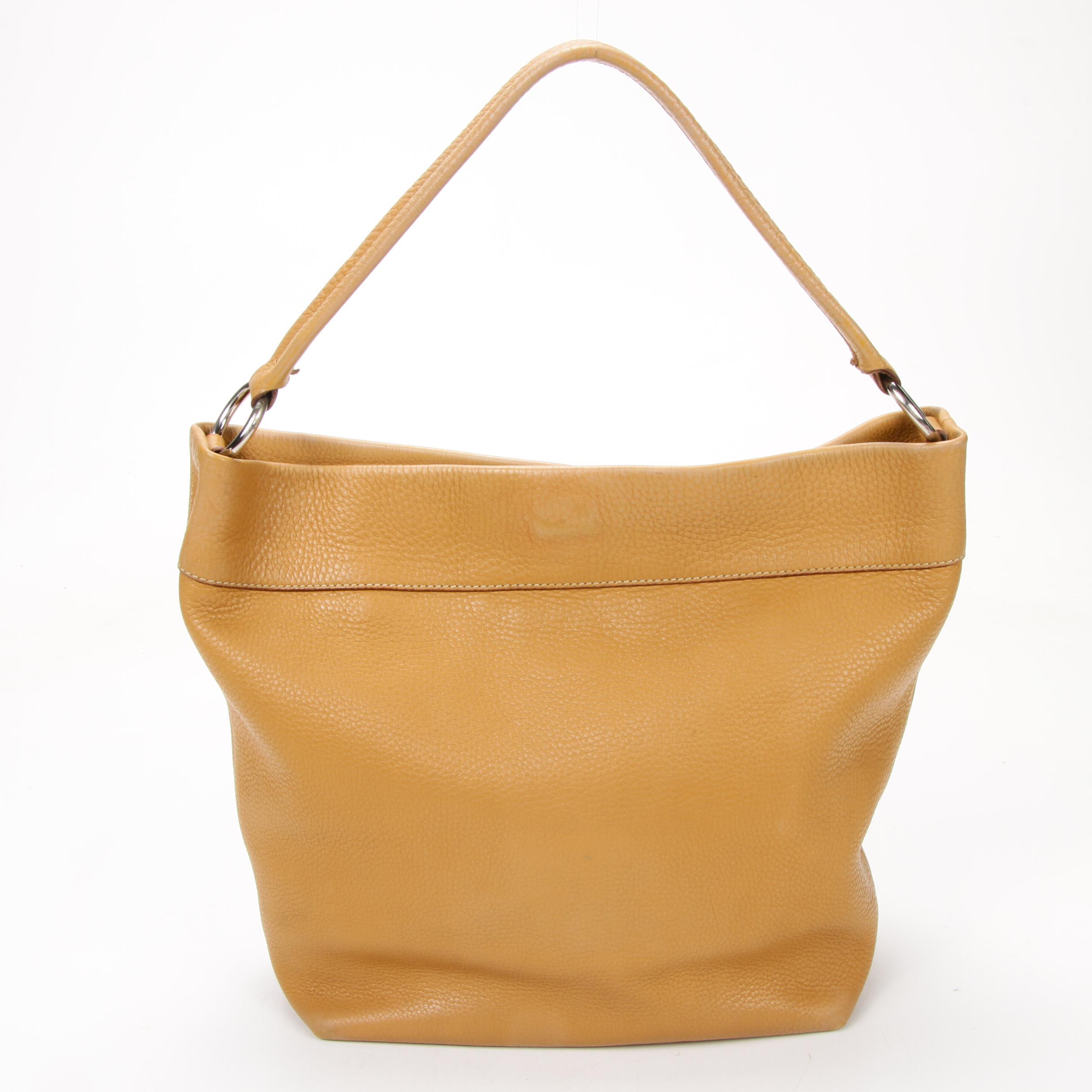 Prada Pebbled Leather Satchel Handbag