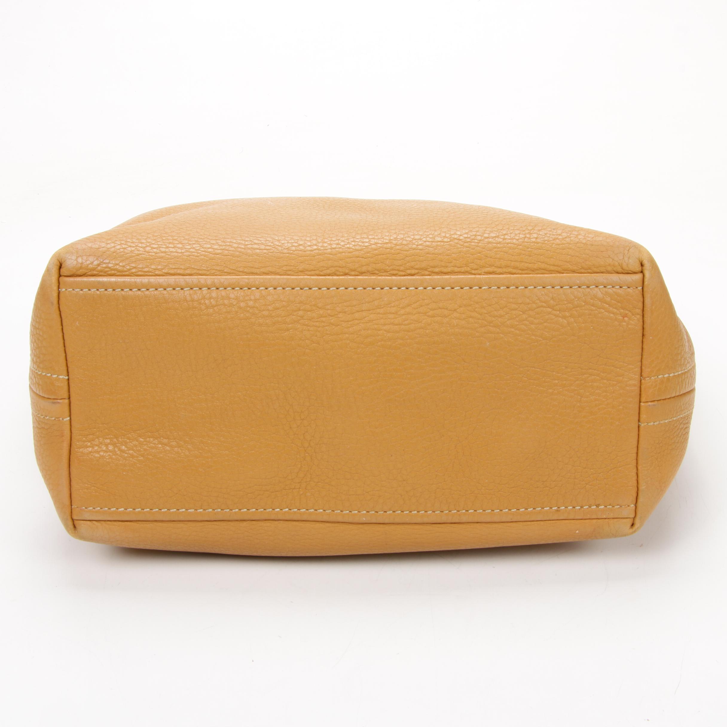 Prada Pebbled Leather Satchel Handbag