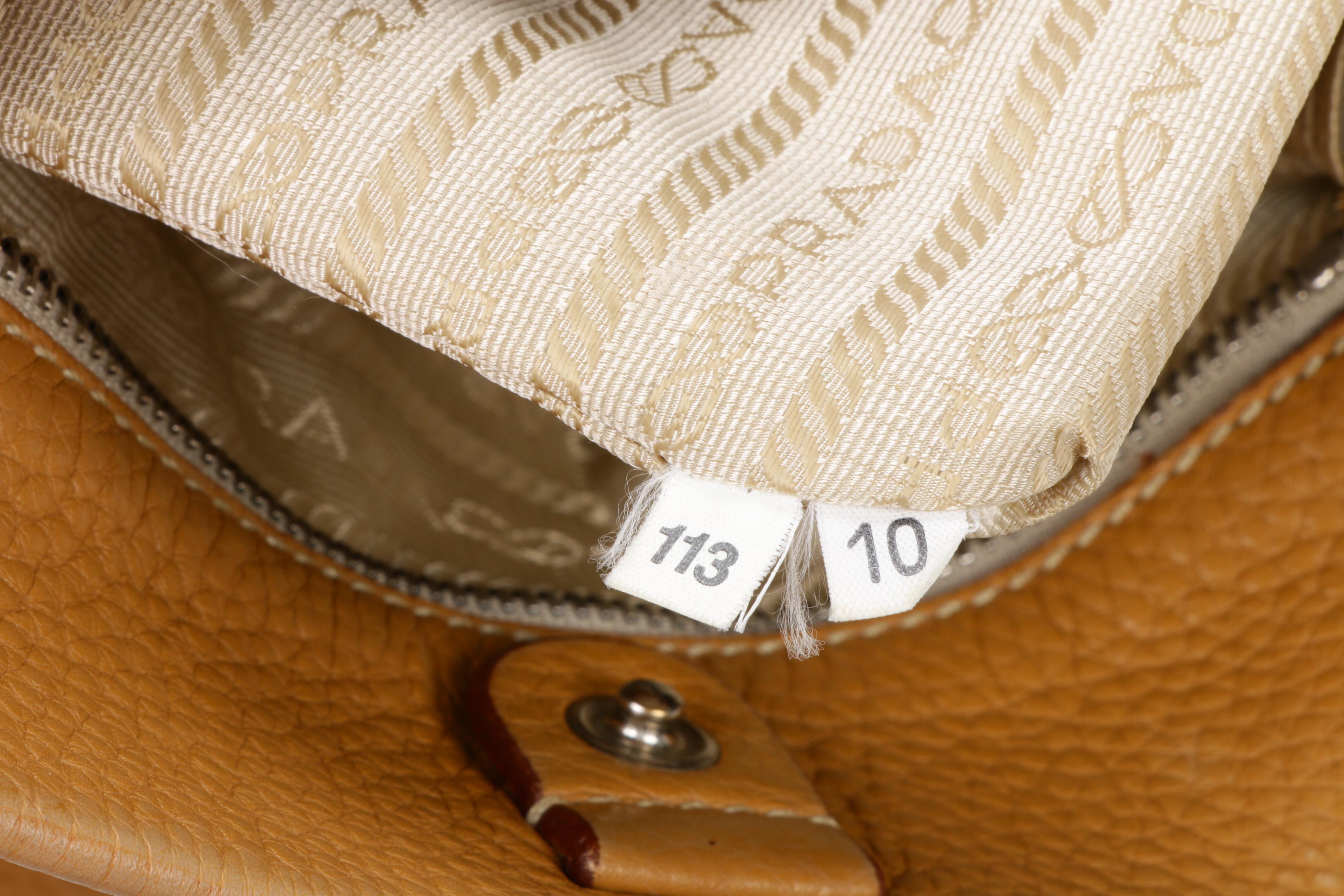 Prada Pebbled Leather Satchel Handbag