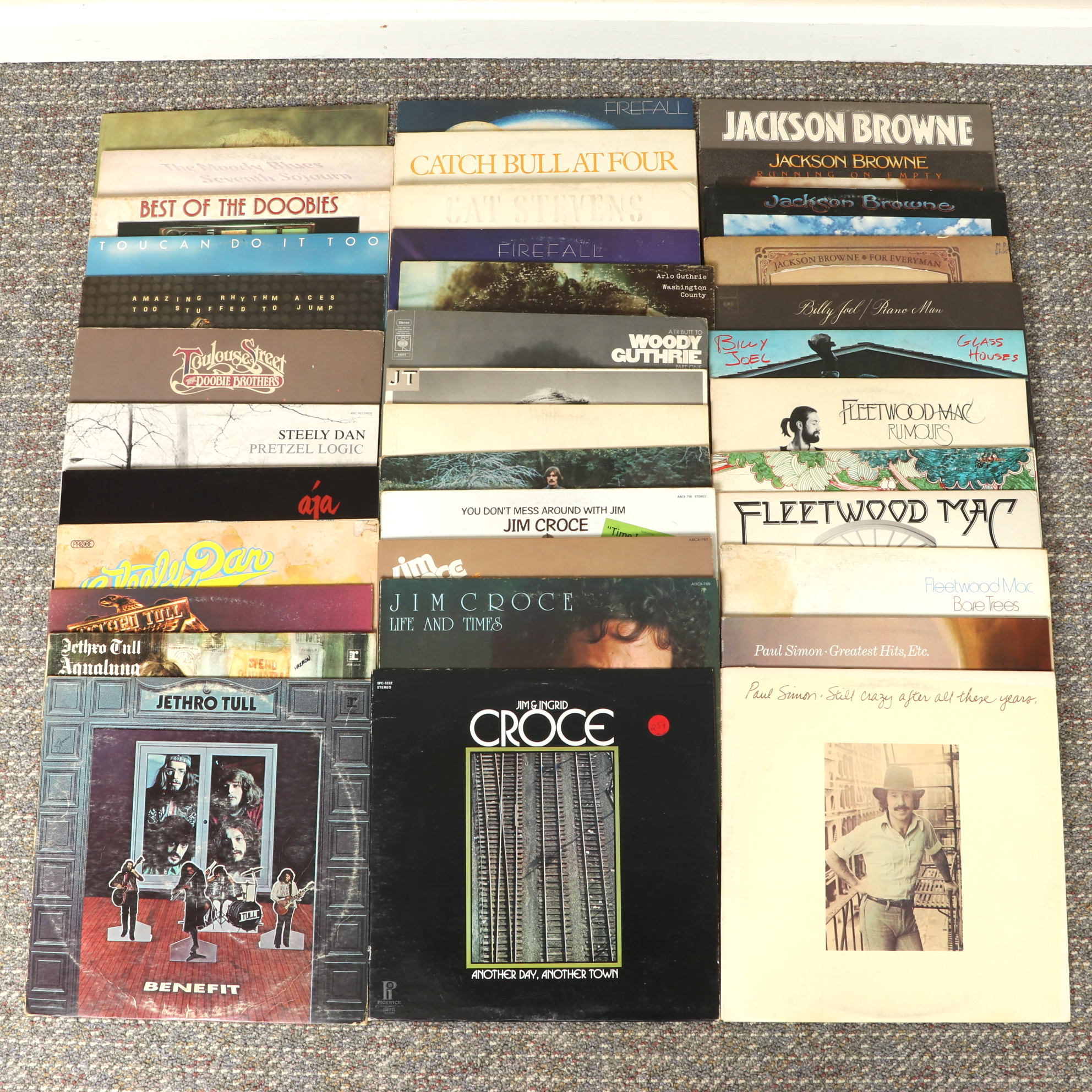 70-80s Rock Vinyl LP Records Featuring Jethro Tull "Thick as a Brick"