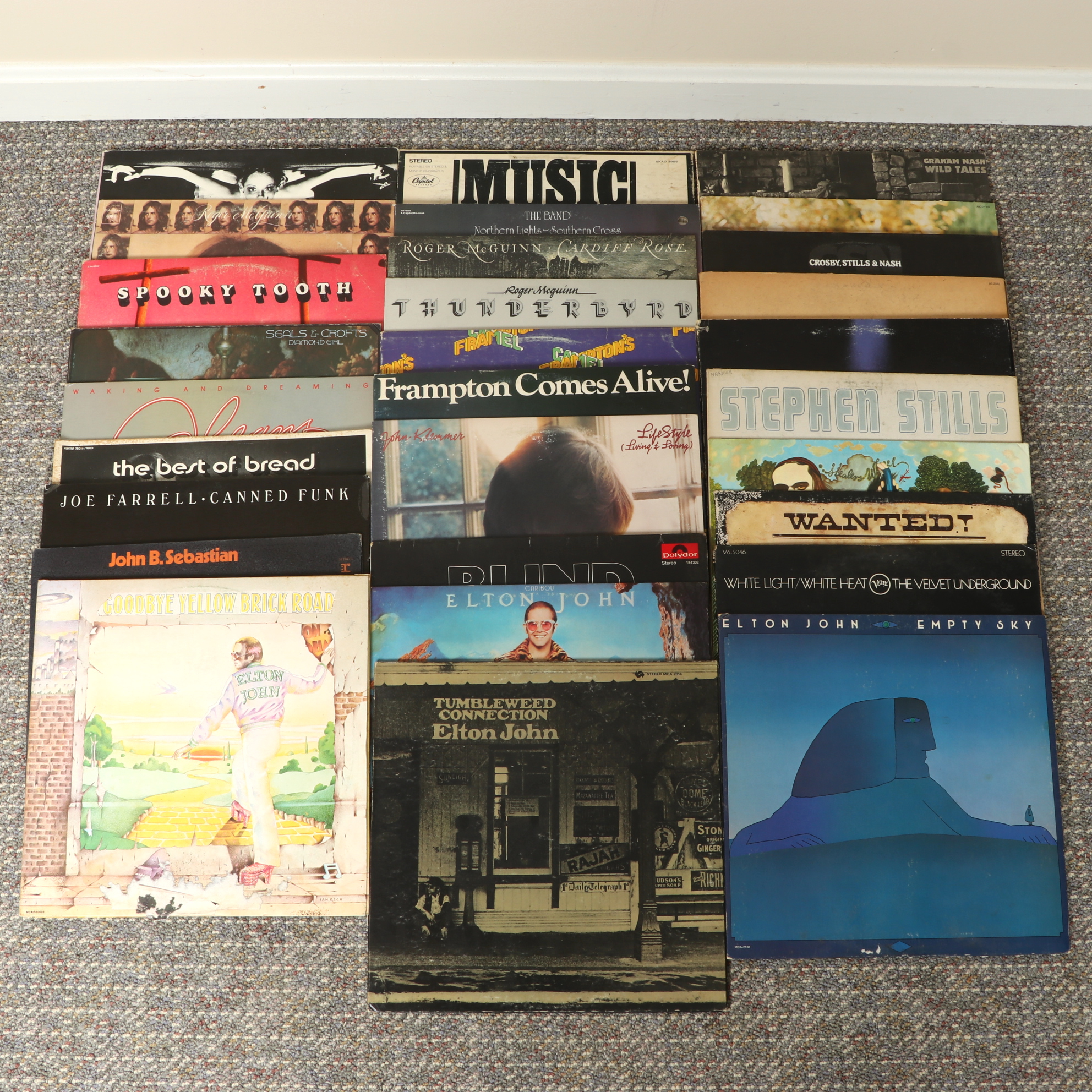 70-80s Rock Vinyl LP Records Featuring Jethro Tull "Thick as a Brick"