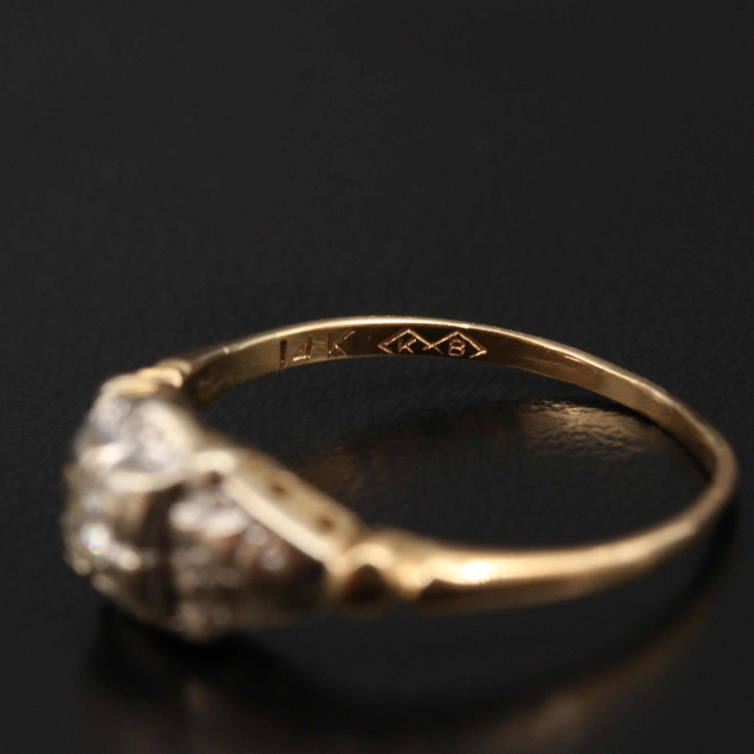 Art Deco Karlan & Bleicher Inc. 14K Diamond Ring