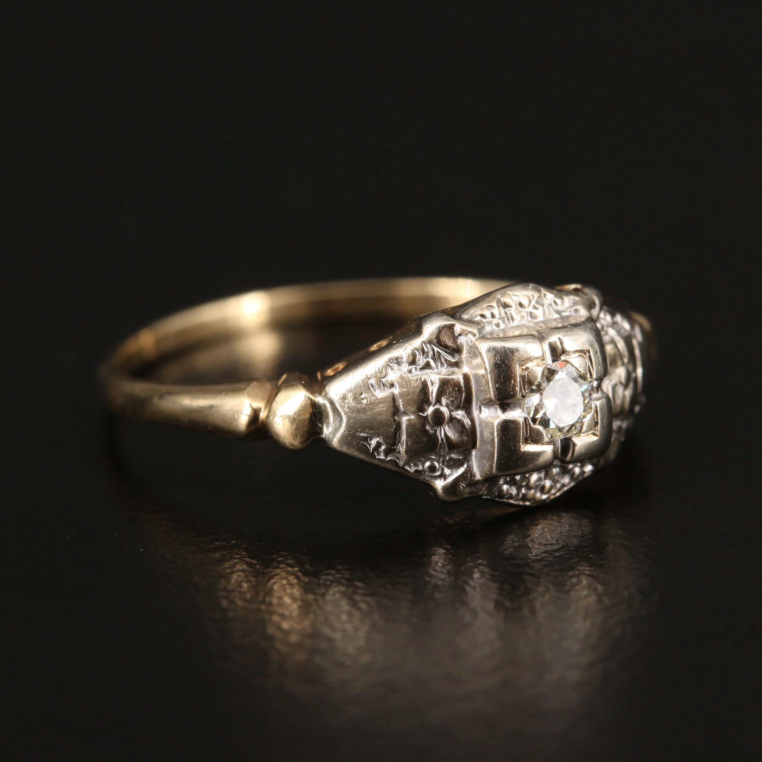 Art Deco Karlan & Bleicher Inc. 14K Diamond Ring