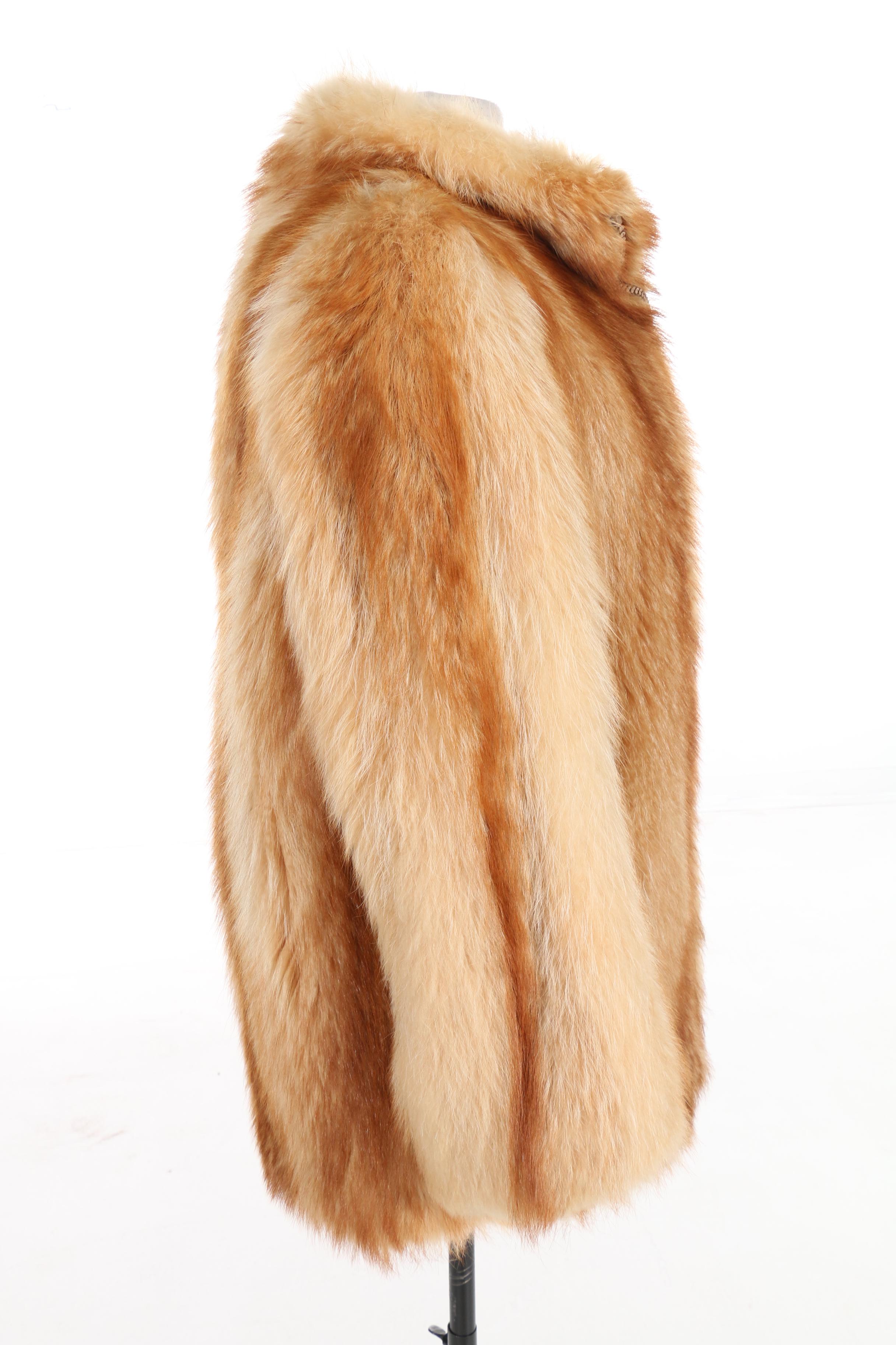 Red Fox Fur Zip-Front Jacket, Vintage