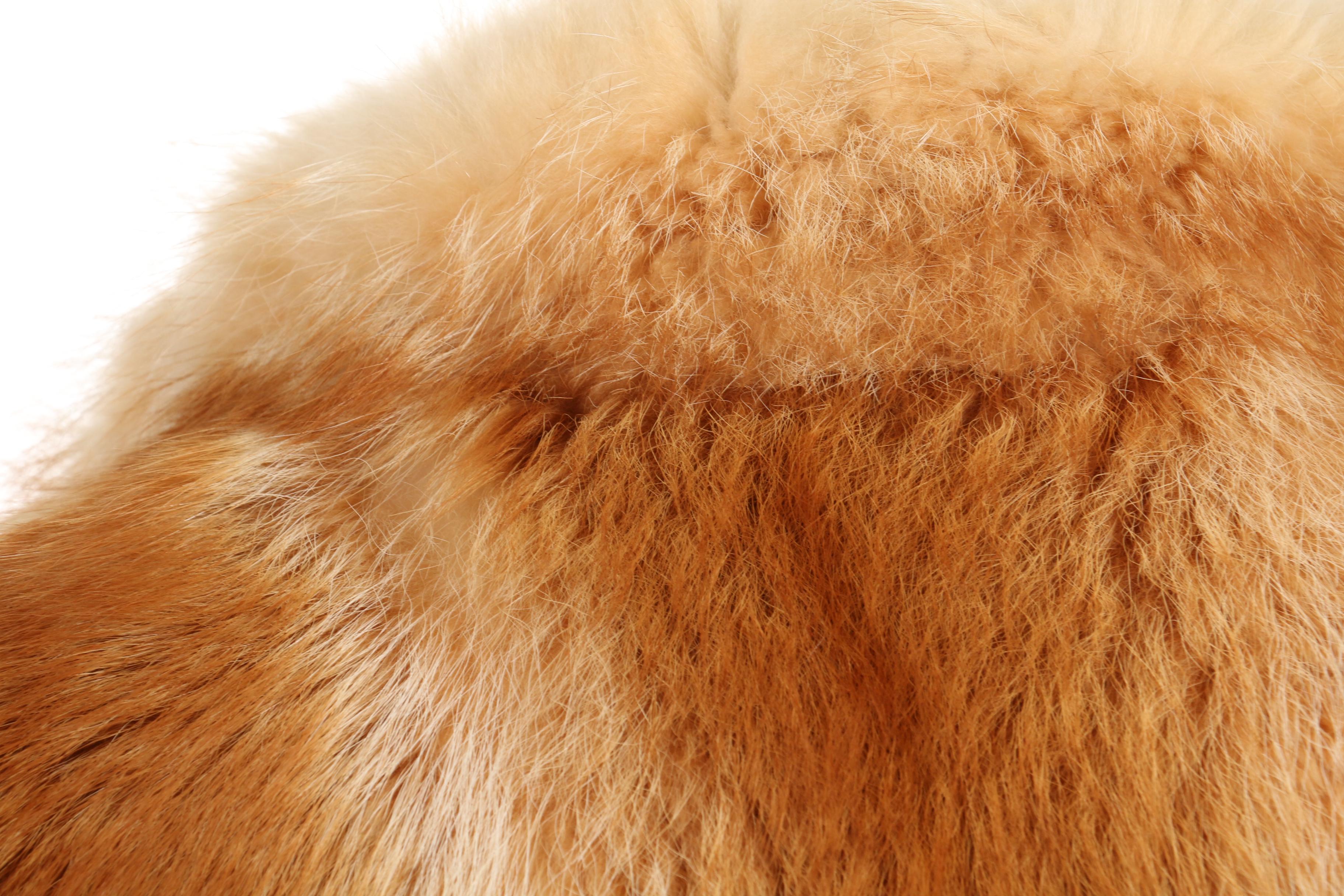 Red Fox Fur Zip-Front Jacket, Vintage