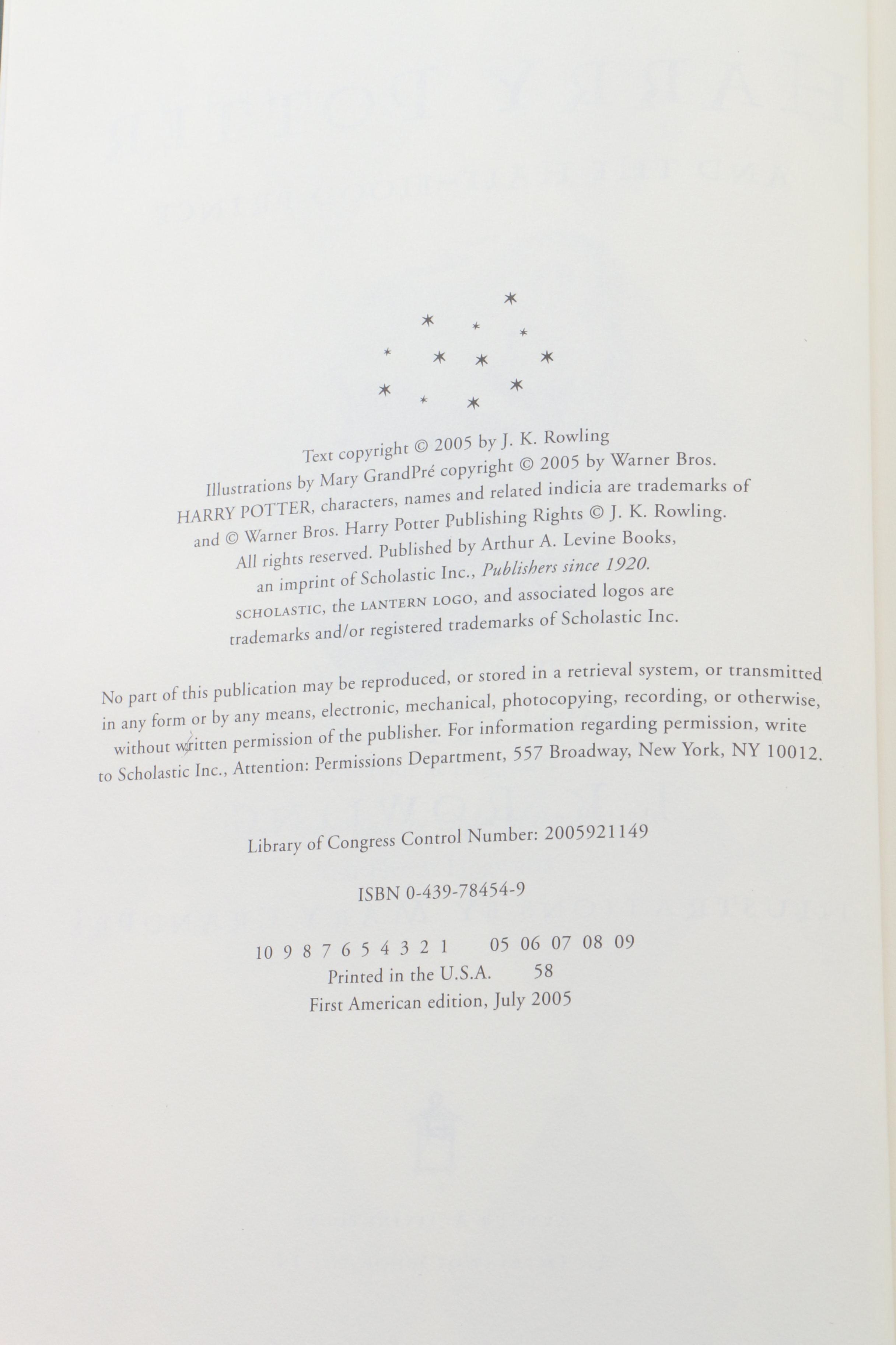 First American Edition "Harry Potter" Complete Series by J. K. Rowling