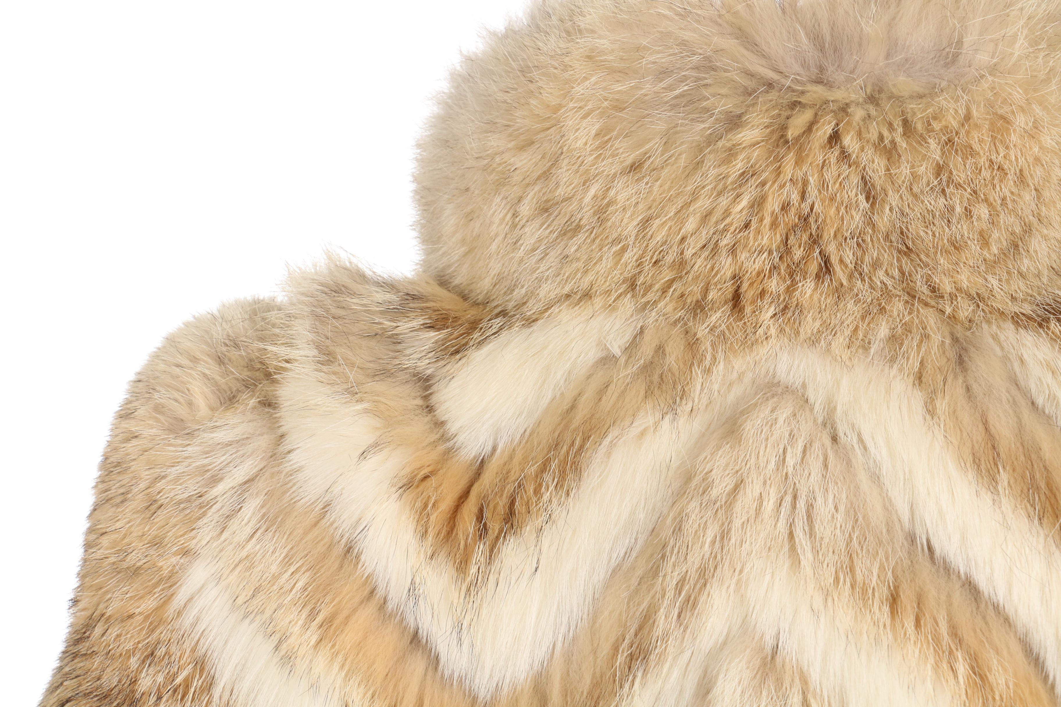 Chevron Pattern Fox Fur Coat, Vintage