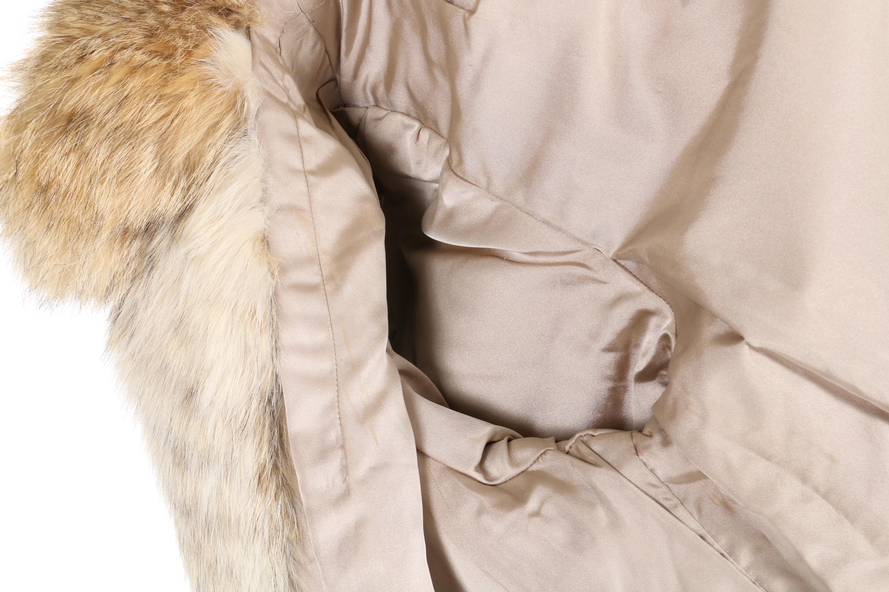 Chevron Pattern Fox Fur Coat, Vintage