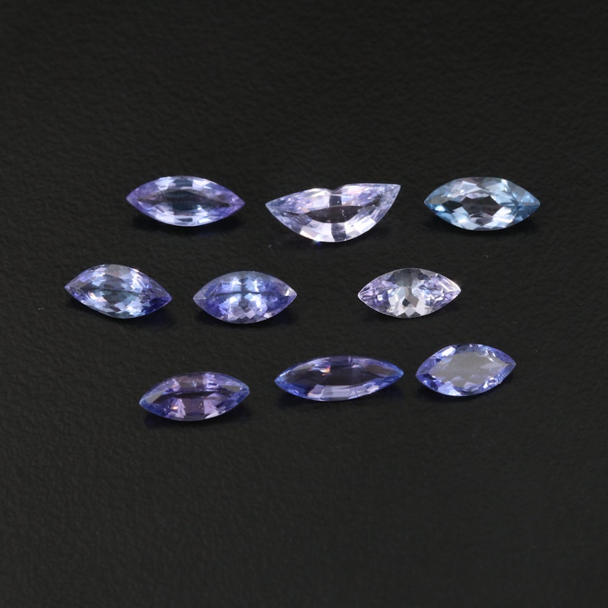 Loose 5.96 CTW Marquise Faceted and Lip Faceted Tanzanites