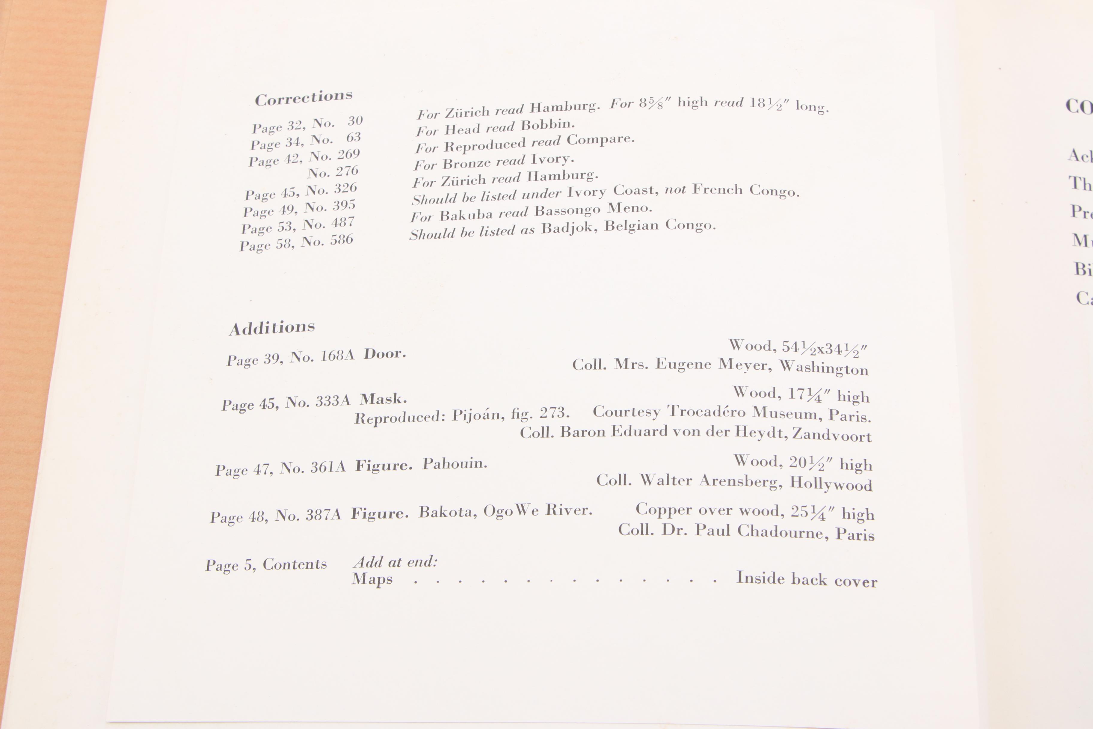 "The Emergence of the African-American Artist" and "African Negro Art" Books