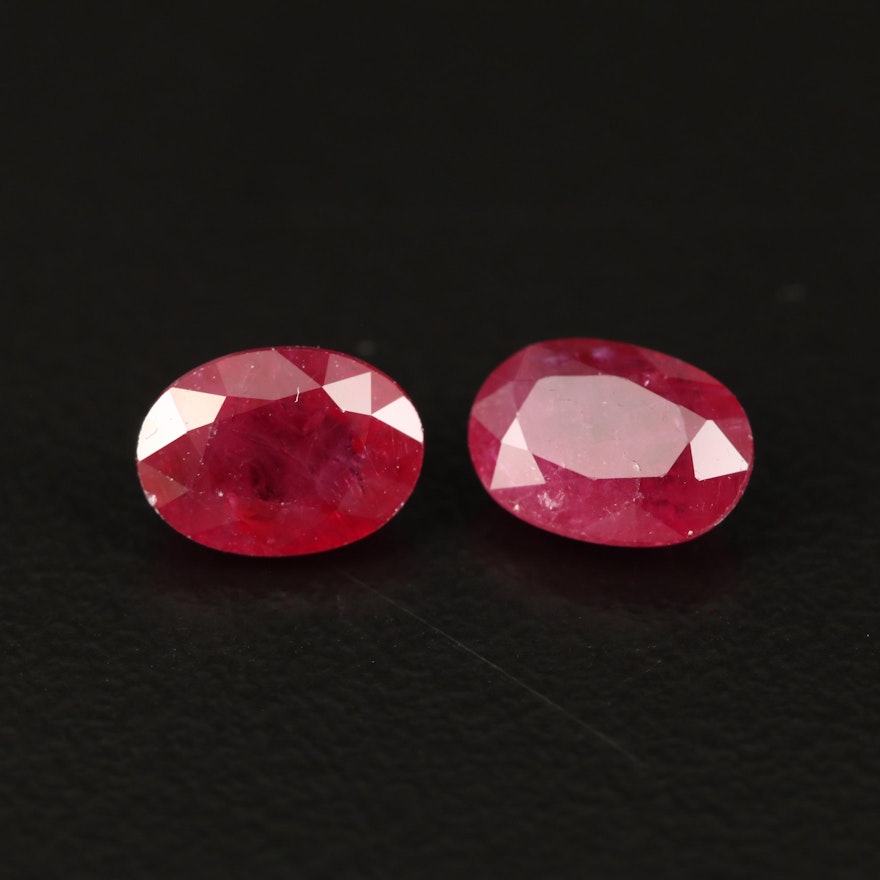 Loose 2.33 CTW Matched Pair of Rubies