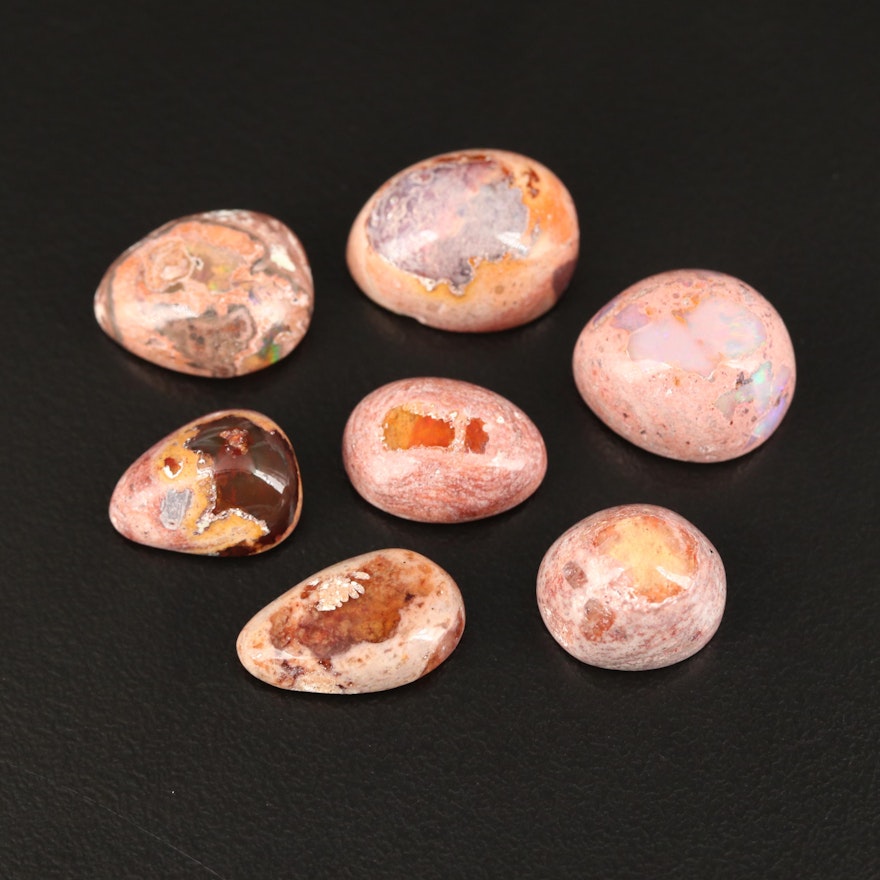 Loose 34.77 CTW Boulder Opal Cabochons