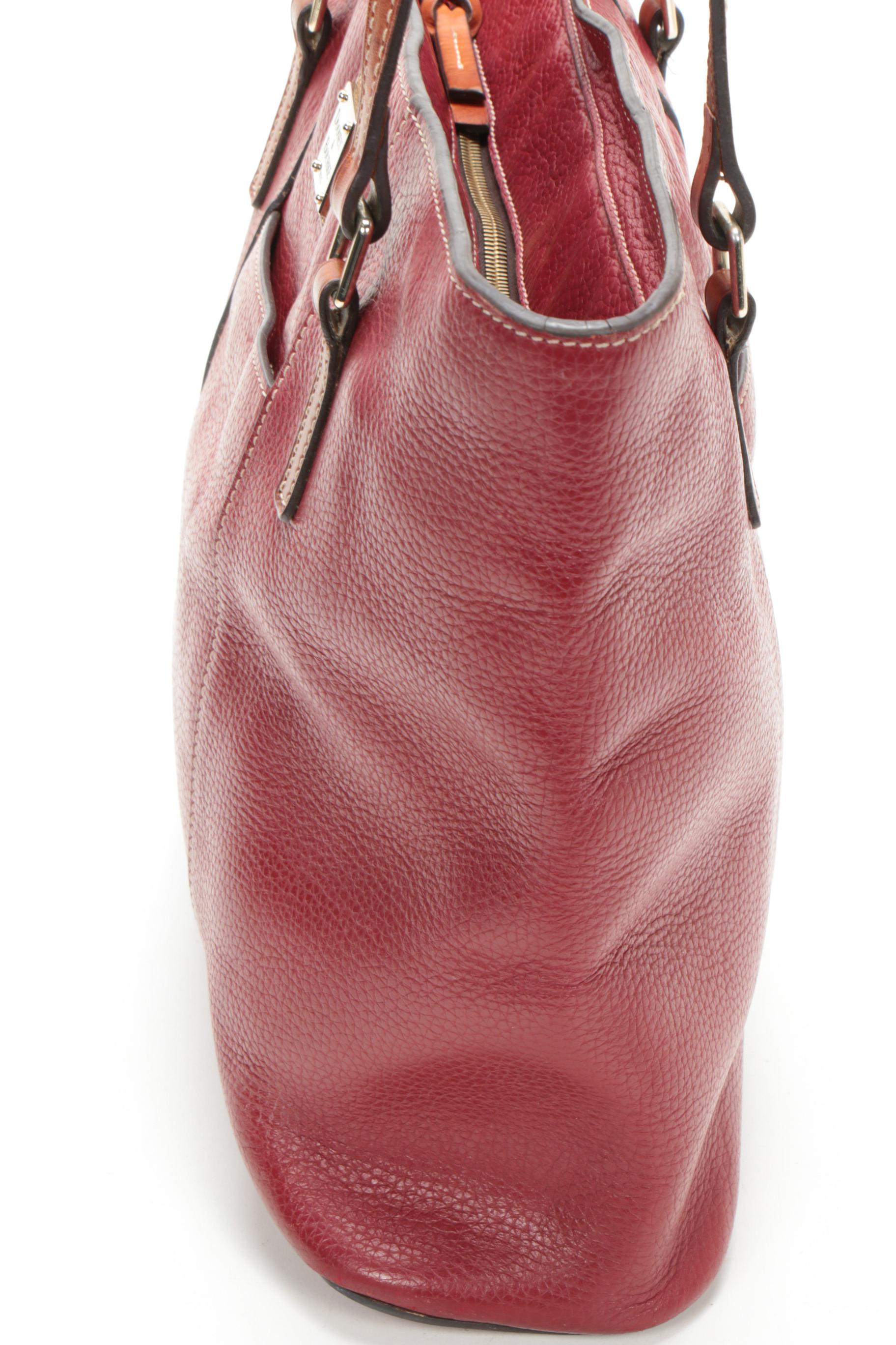 Dooney & Bourke Red Pebbled Leather Shoulder Bag