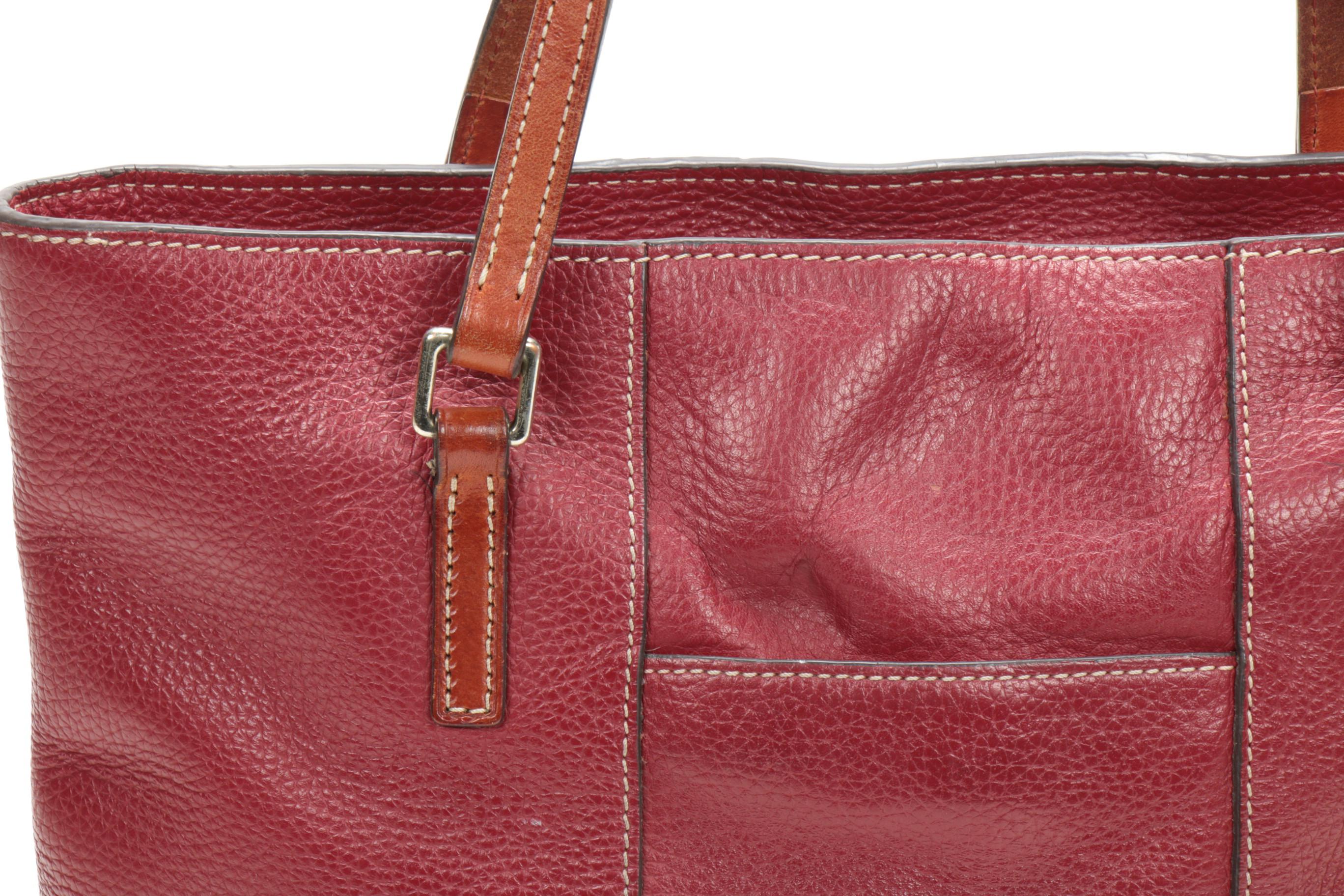Dooney & Bourke Red Pebbled Leather Shoulder Bag