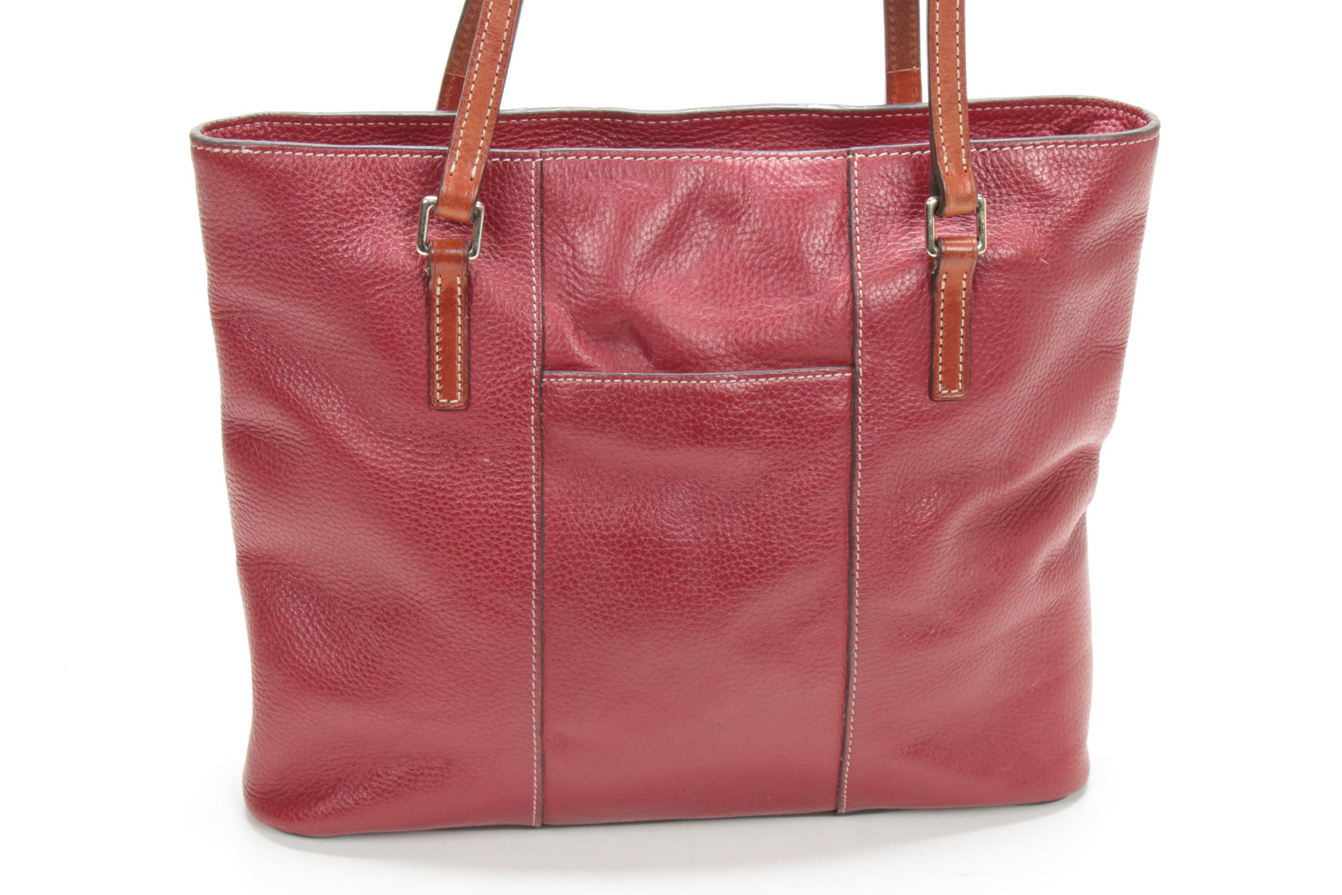 Dooney & Bourke Red Pebbled Leather Shoulder Bag