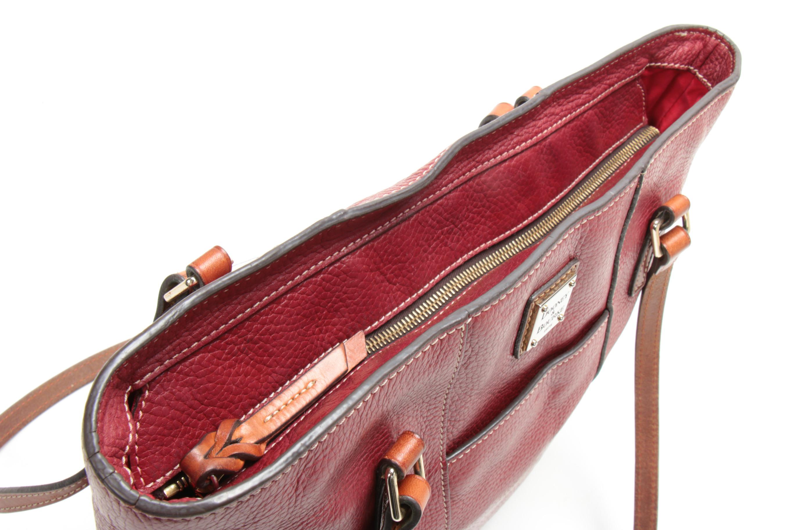 Dooney & Bourke Red Pebbled Leather Shoulder Bag