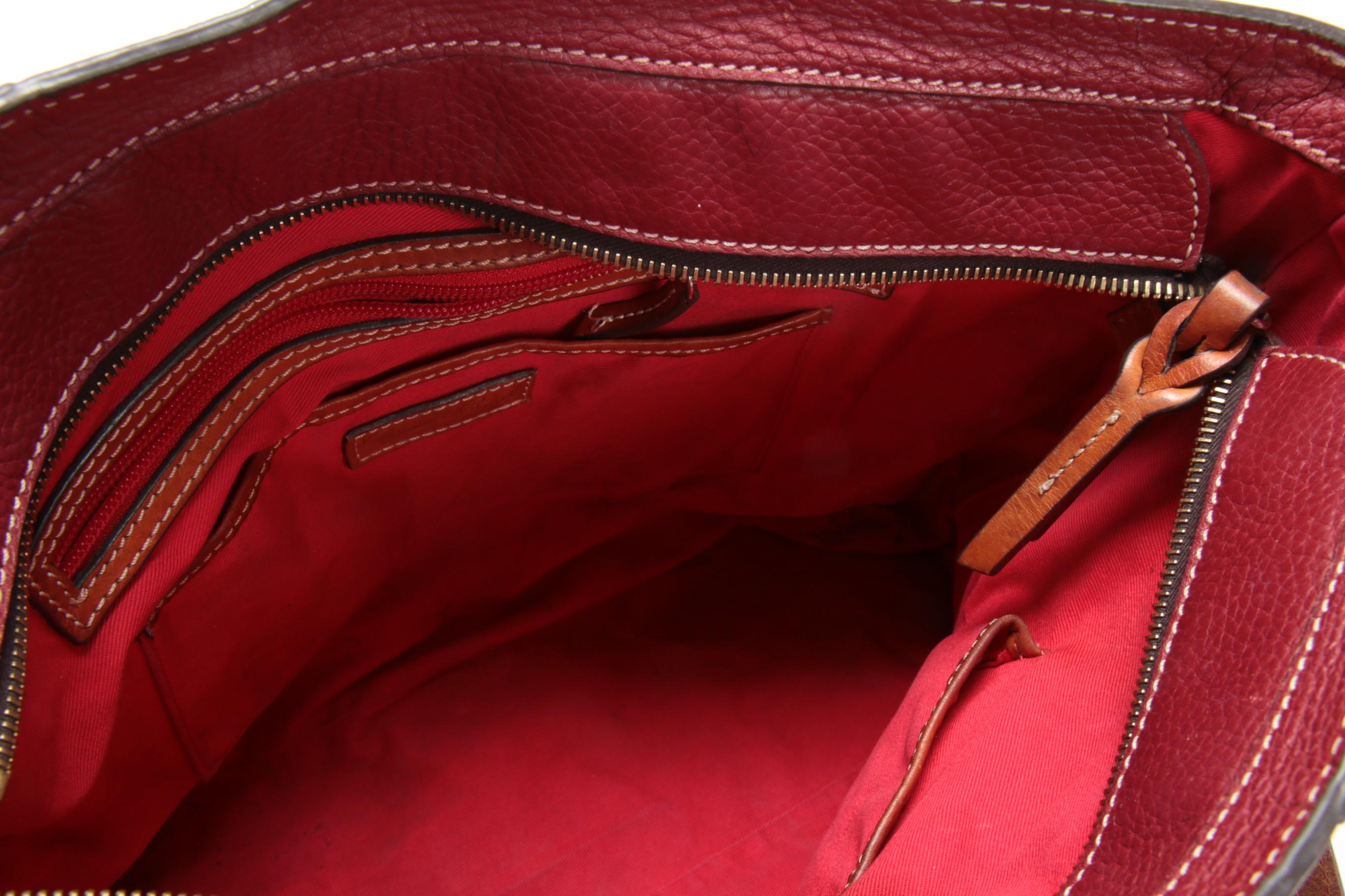 Dooney & Bourke Red Pebbled Leather Shoulder Bag
