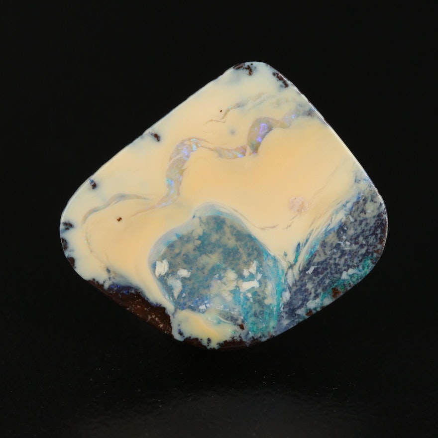 Loose 10.01 CT Freeform Boulder Opal Cabochon