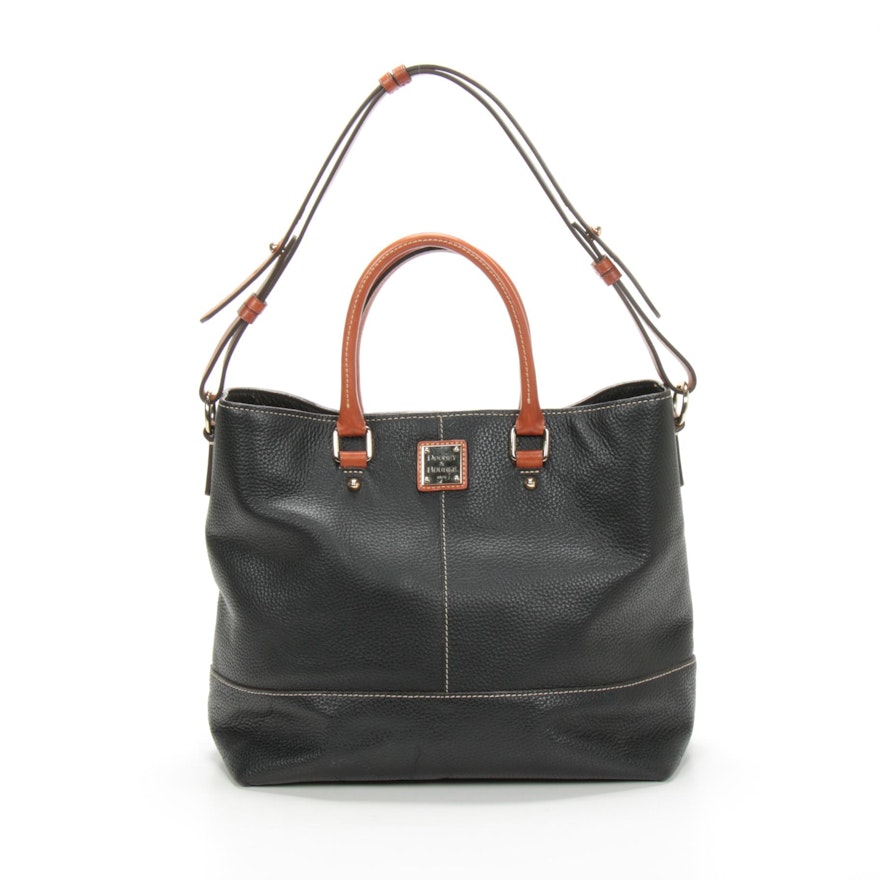 Dooney & Bourke Black Pebbled Leather Two-Way Shoulder Bag