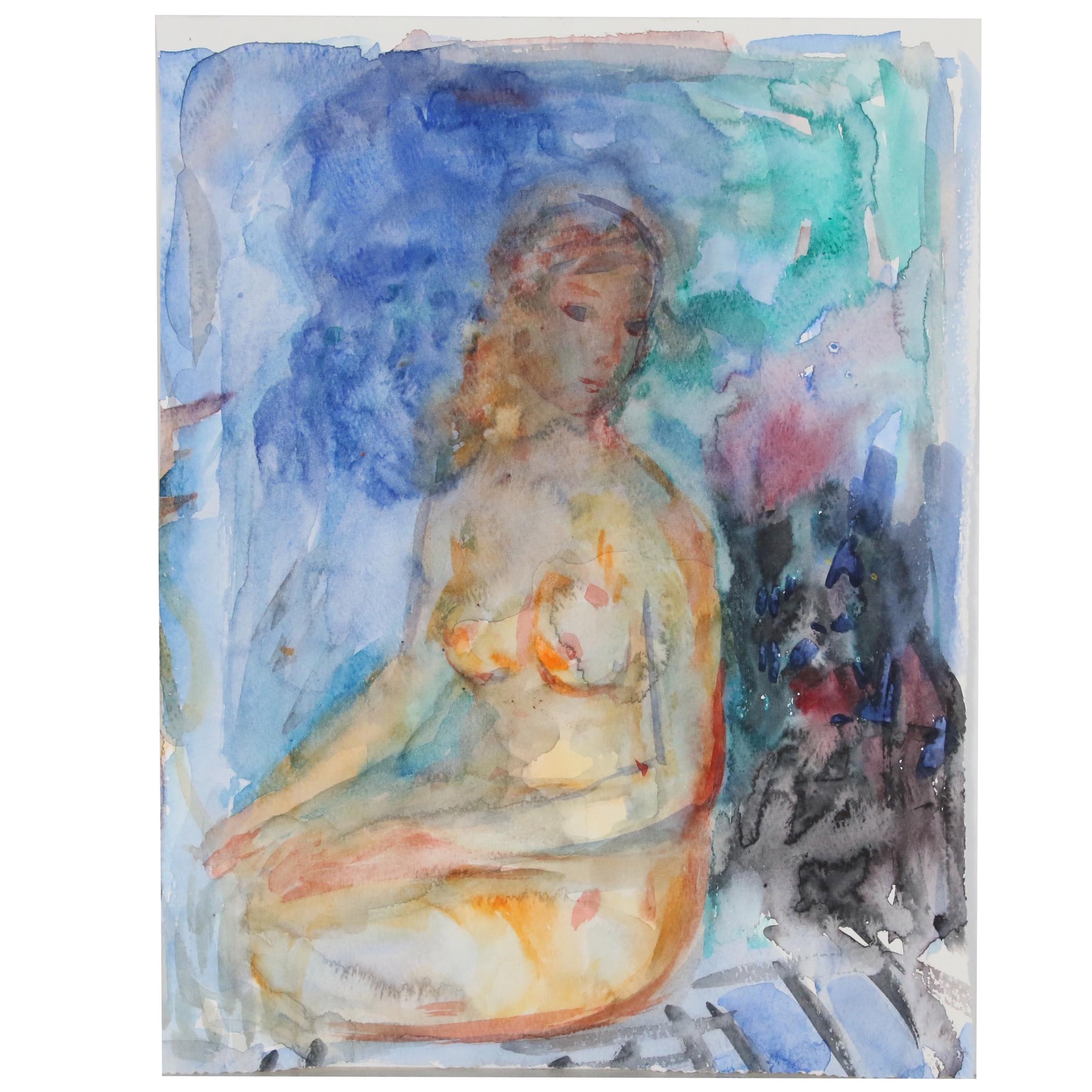 Murat Kaboulov Watercolor Painting of Nude Figure, 2004