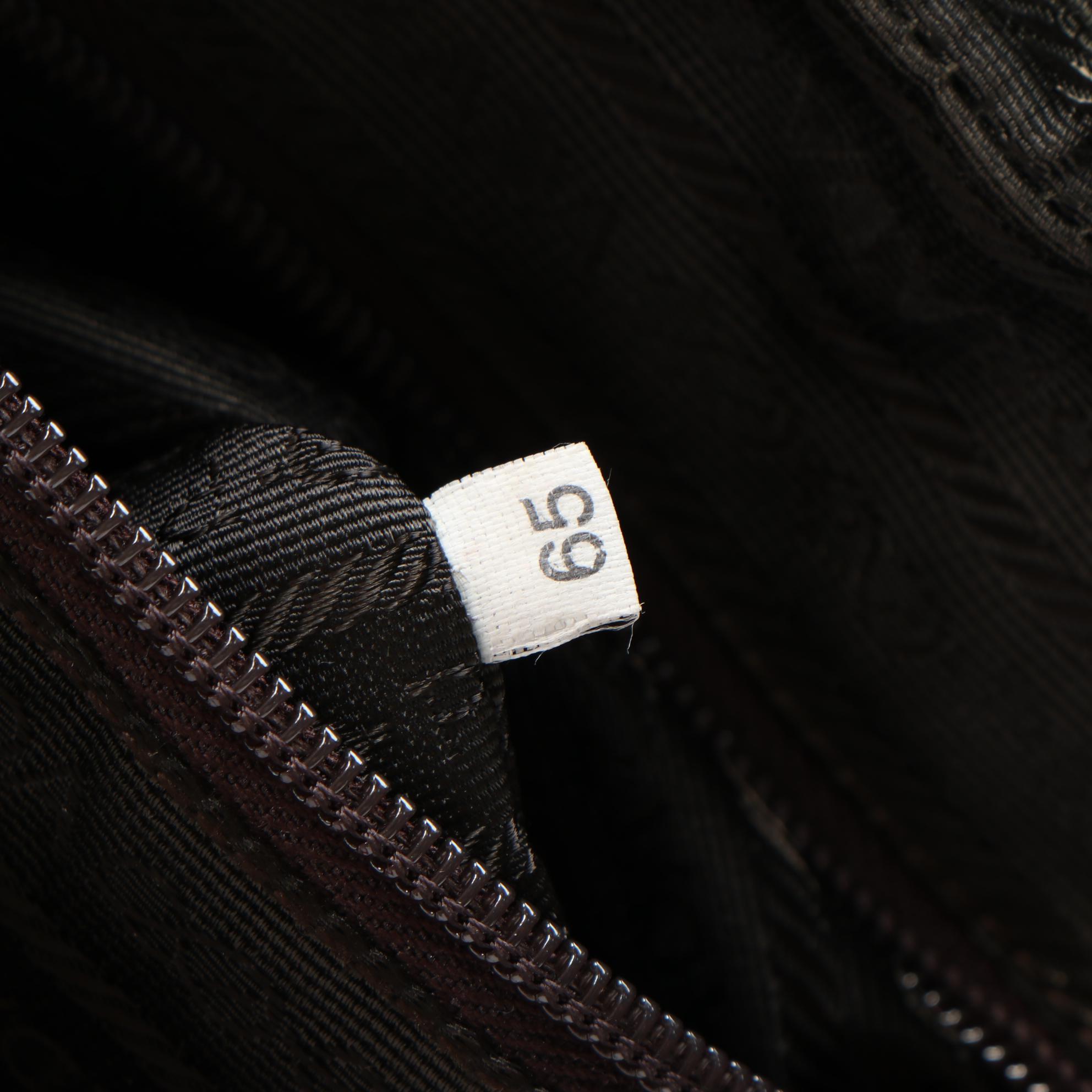 Prada Borsa a Mano Red Leather and Dark Brown Nylon Handbag