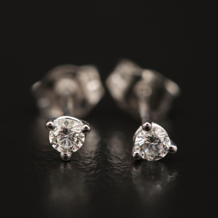 14K Gold 0 09 CTW Diamond Stud Earrings