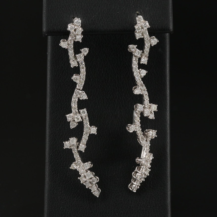 18K 1.51 CTW Diamond Dangle Earrings