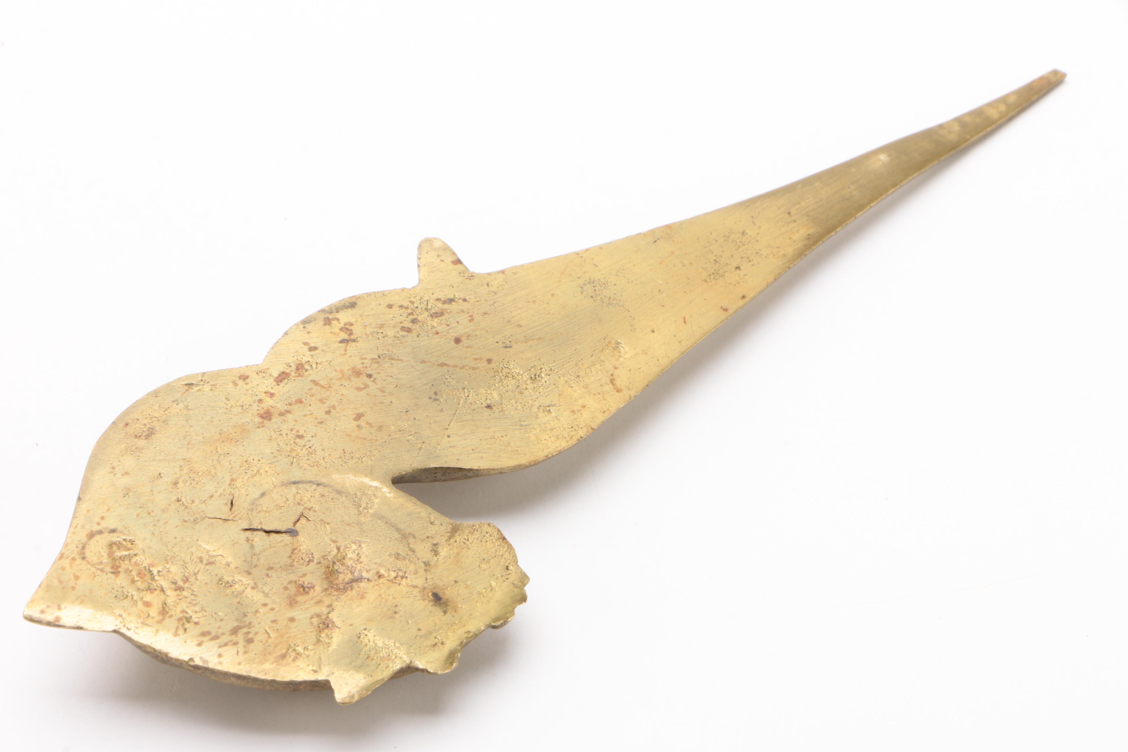 Brass Jumping Fish Letter Opener, Early to Mid 20th Century