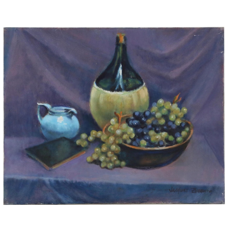 Jacques Zuccaire Still Life Oil Painting, Mid to Late 20th Century