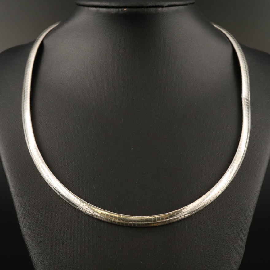 Sterling Silver Omega Chain Necklace