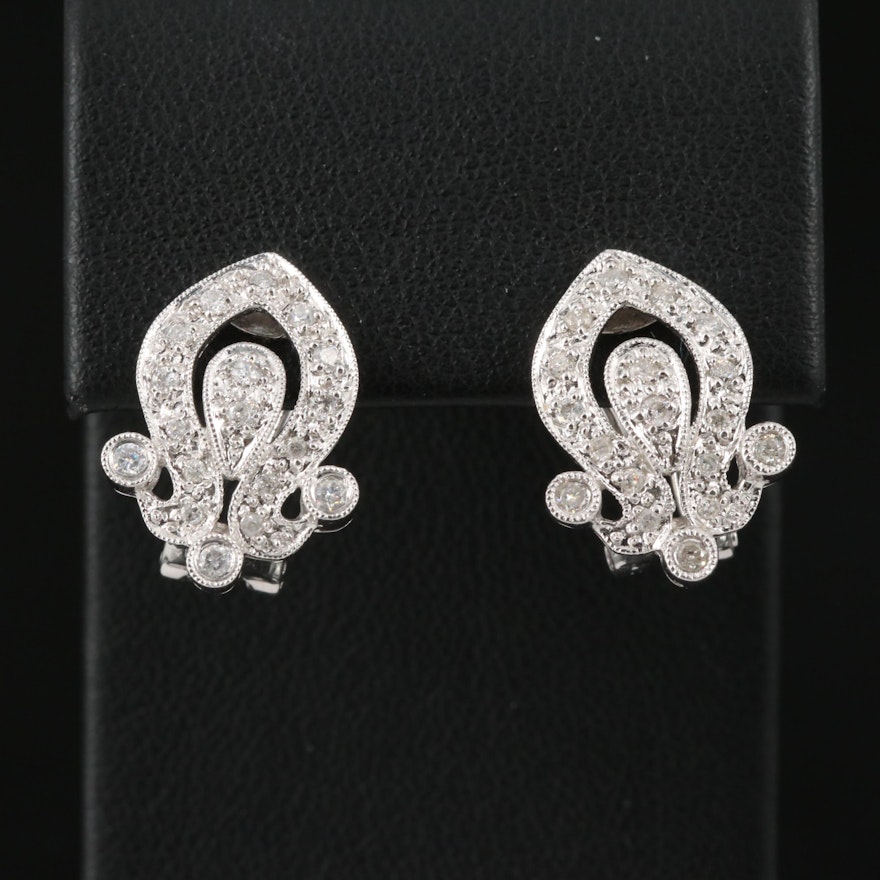 14K Diamond Arabesque Earrings