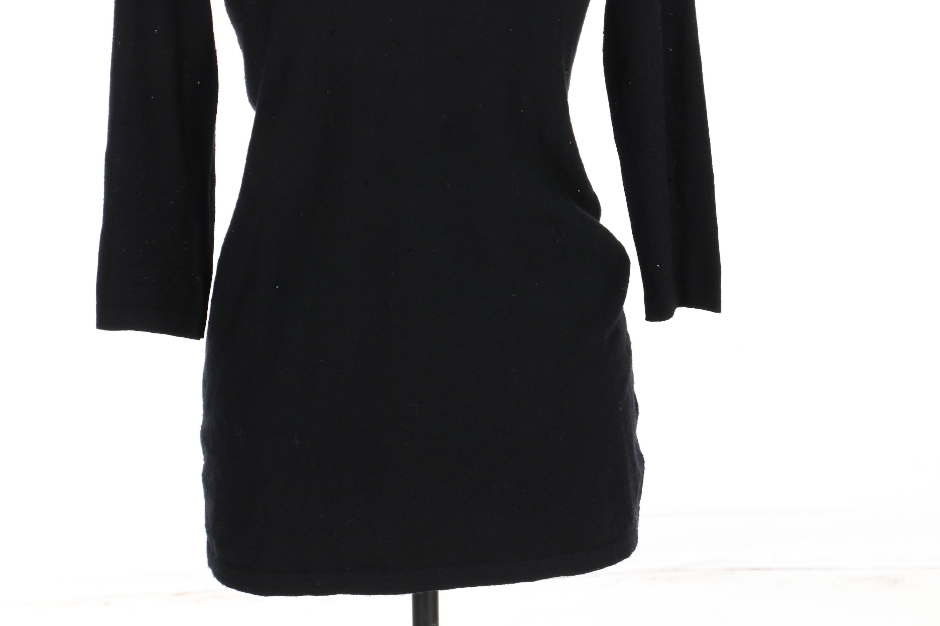 Tory Burch Rhinestone Embellished Sweater in Black Wool