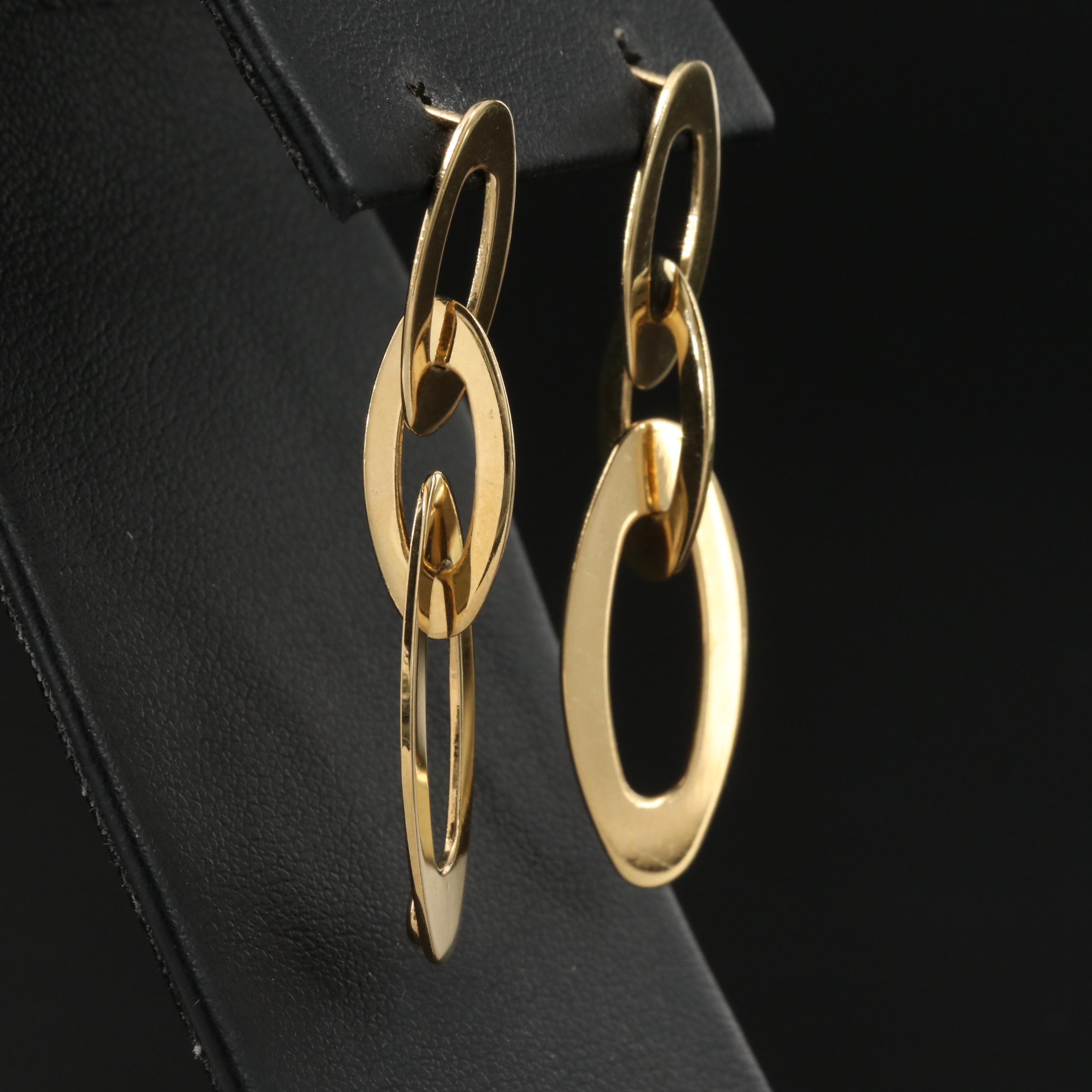 Roberto Coin "Chic and Shine" 18K Oval Dangle Earrings