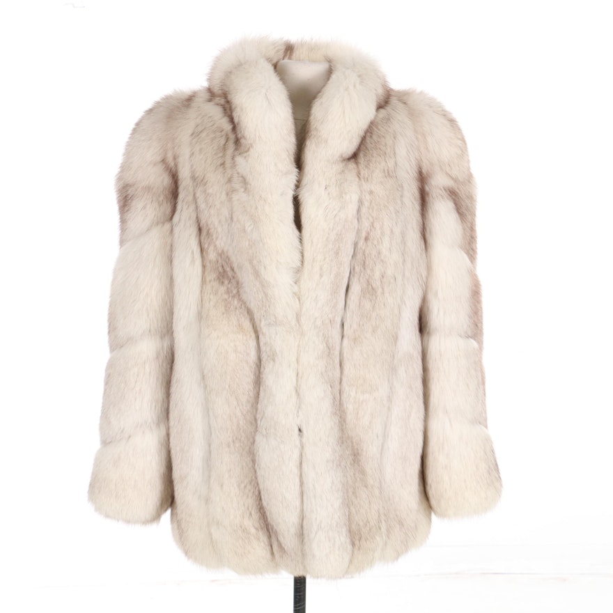 Miss O by Oscar de la Renta Full-Pelt Blue Fox Fur Coat