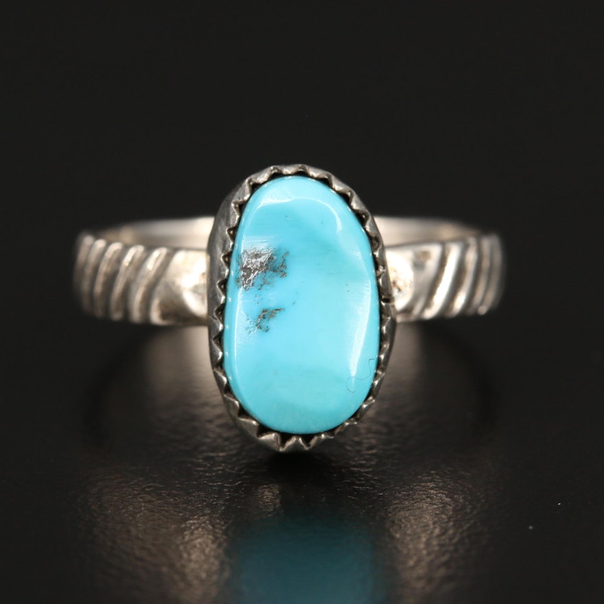 Western Sterling Silver Turquoise Ring